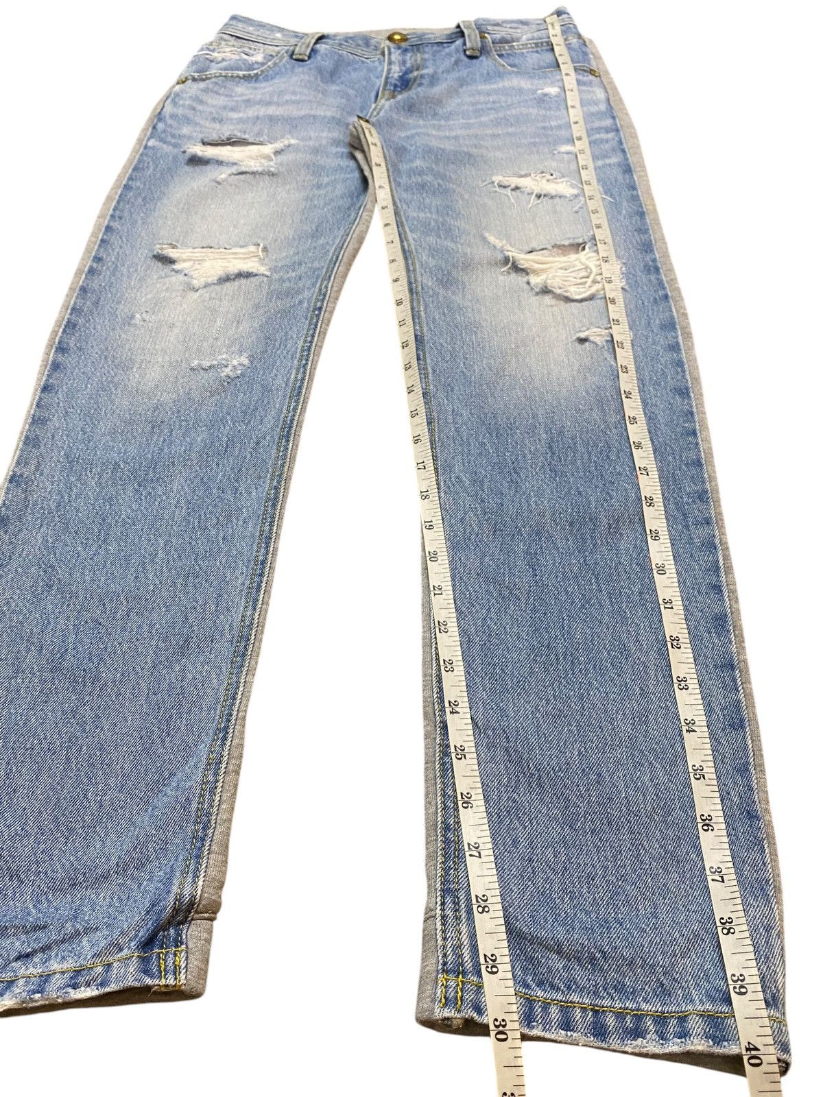 Japanese Brand Vintage Custom Rodeo Crowns Ripped Half Jean Half Pants Size US 30 / EU 46 - 16 Thumbnail