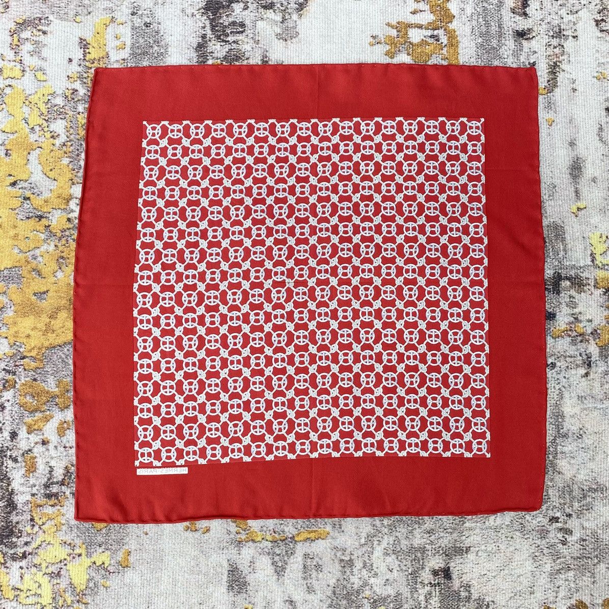 Hermes Hermès Red Silk Gavroche Pocket Square or Neckerchief Size ONE SIZE - 2 Thumbnail