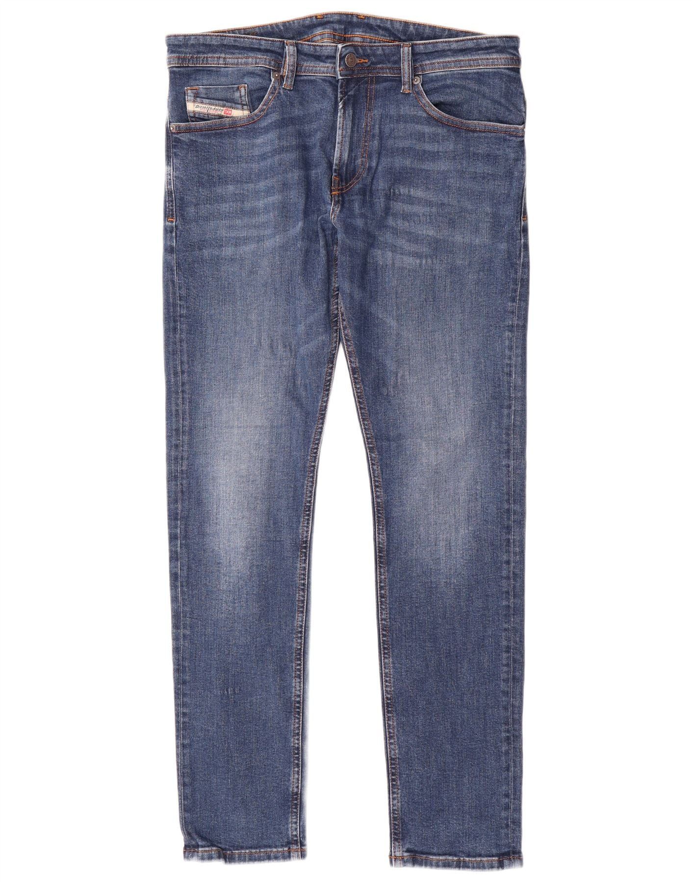 Diesel Mens Skinny Jeans W33 L32 Blue Cotton Size US 33 - 1 Thumbnail