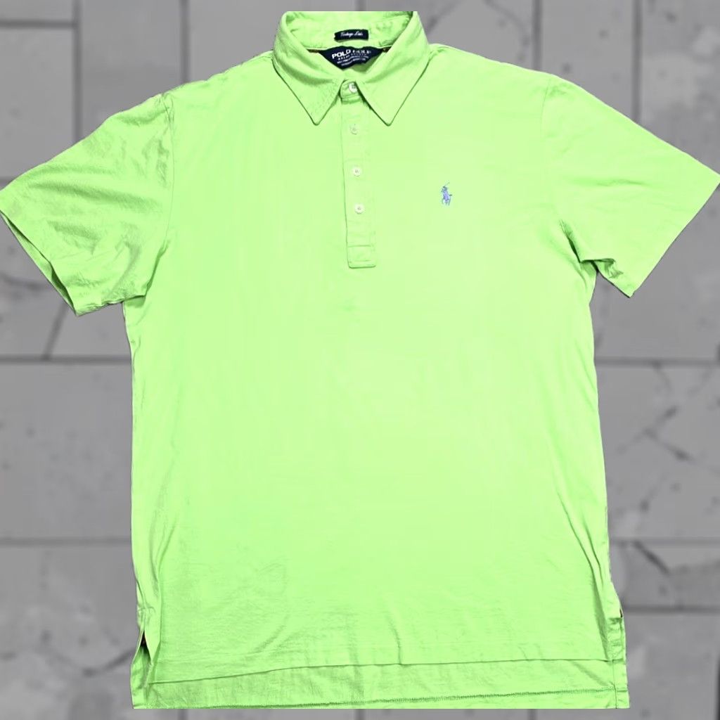 Ralph Lauren Ralph Lauren Polo Golf Shirt Green M Men Short Sleeve Pima Cotton Lisle Embroidered Button Collar Casual Golf Size US M / EU 48-50 / 2 - 1 Thumbnail