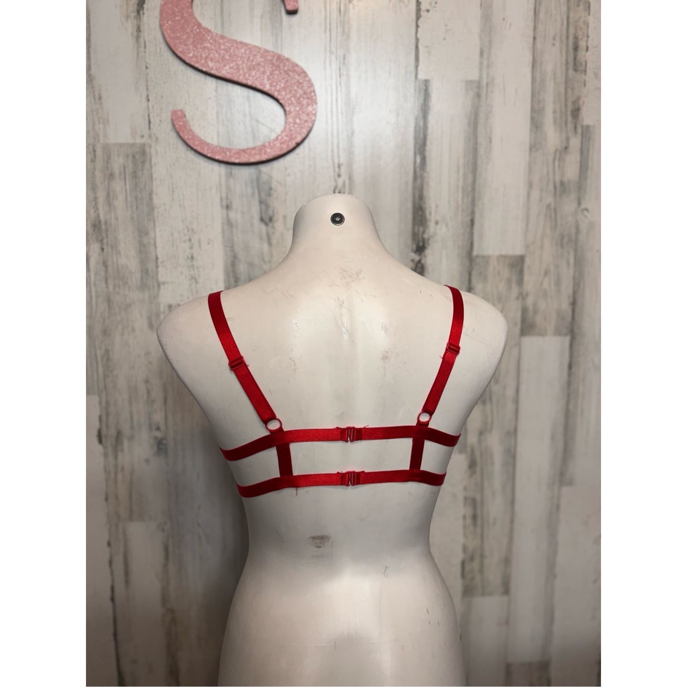 Other PrettyLittleThing Red Strappy Cutout Bra - Size S Size ONE SIZE - 8 Thumbnail