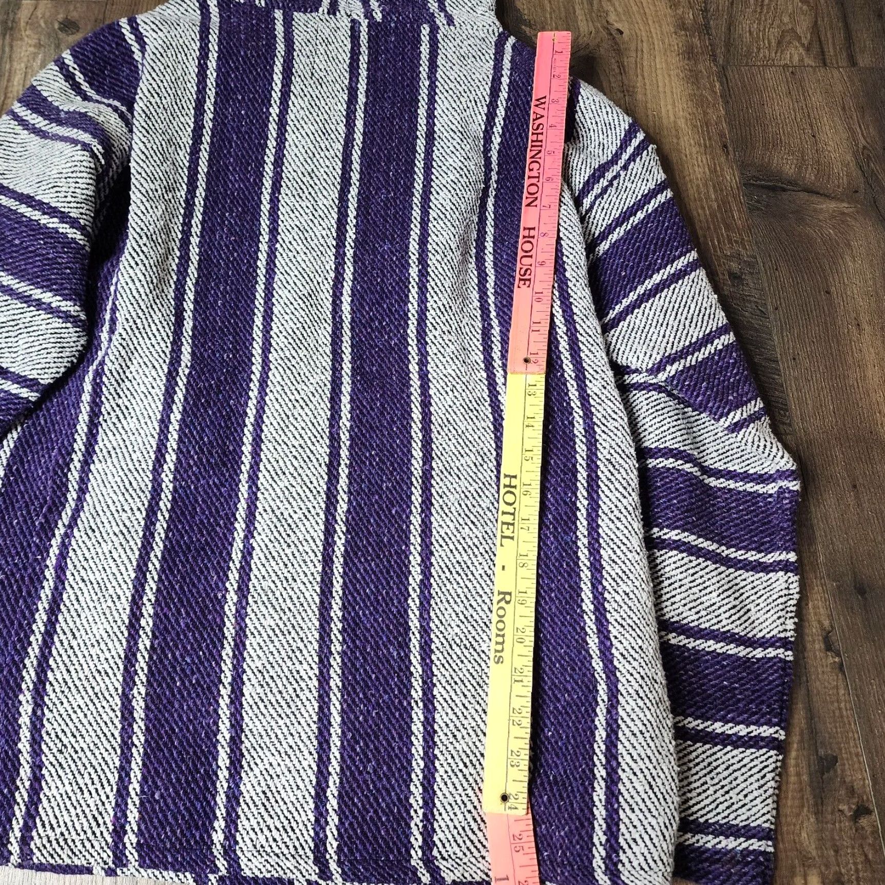 Vintage VINTAGE Iguana Jack Hoodie Mens XL Purple Baja Drug Rug Skater Surfer Hippie Poncho Geometric Logo Knit Pullover Hooded Size US XL / EU 56 / 4 - 2 Thumbnail