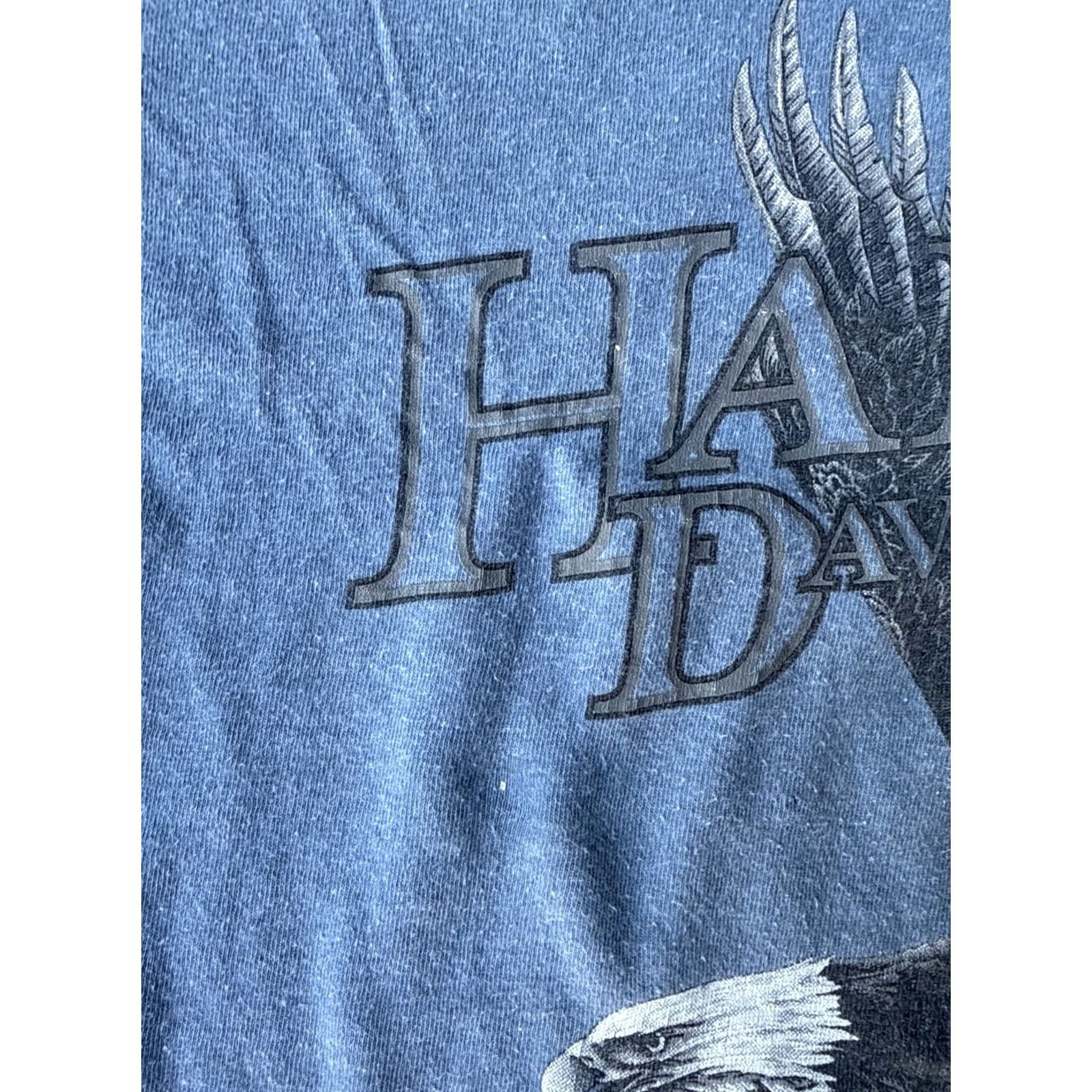 Harley Davidson VINTAGE Harley-Davidson Eagle Florida Gator T-Shirt Large Blue Cotton Knit Crew Neck Short Sleeve Shirt Mens 90s Biker Logo USA Size US L / EU 52-54 / 3 - 4 Thumbnail