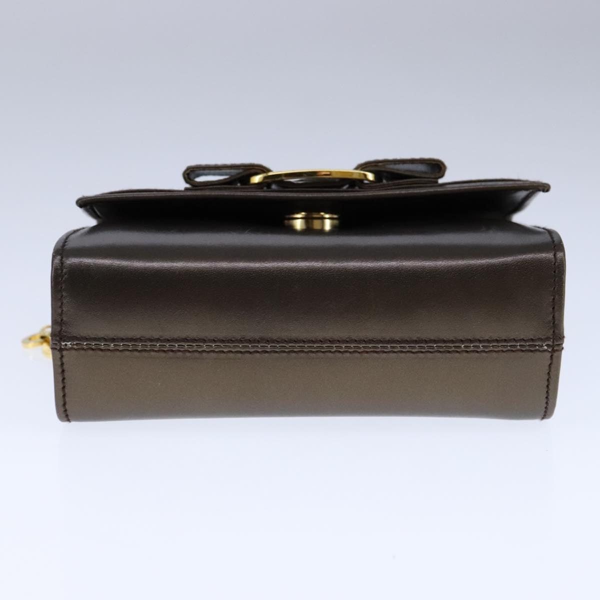 Salvatore Ferragamo Salvatore Ferragamo Vala Chain Shoulder Bag Leather Brown Size ONE SIZE - 5 Thumbnail
