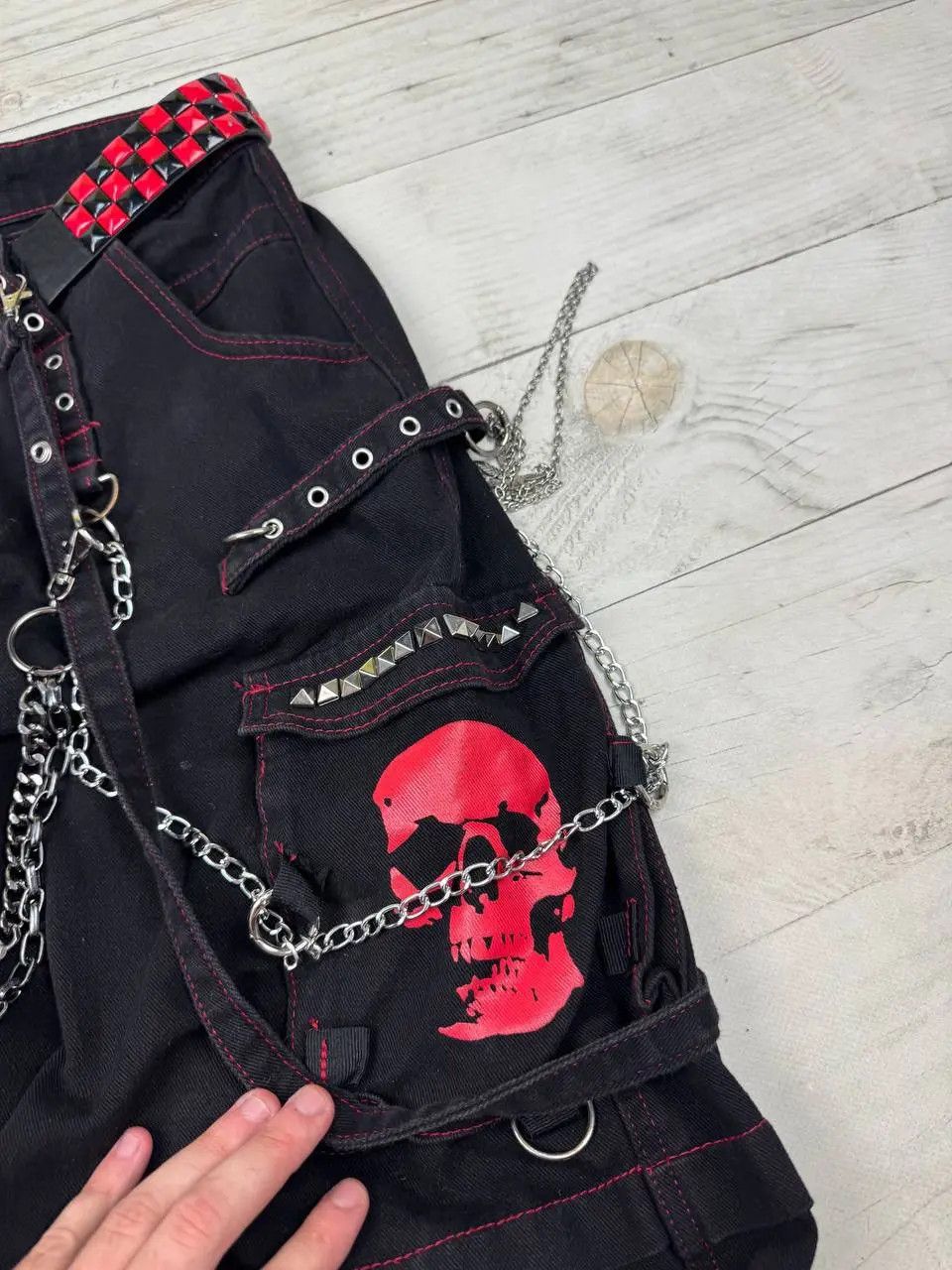 Vintage Romwe Skull Baggy Pants Y2K Size US 32 / EU 48 - 8 Thumbnail