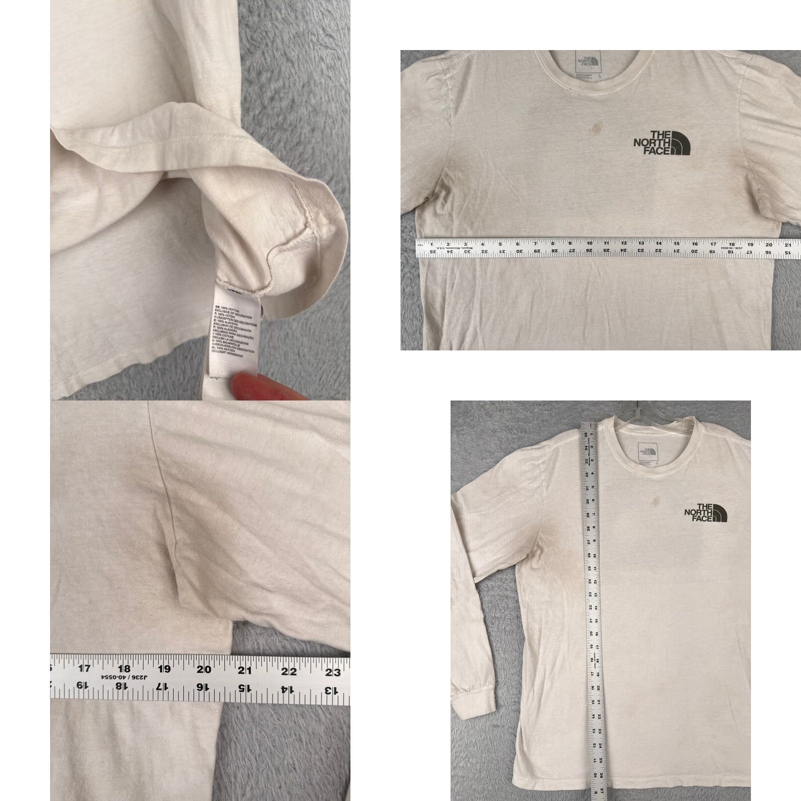 The North Face The North Face Shirt Men Large White Long Sleeve Cotton Crew Neck Mens Size US L / EU 52-54 / 3 - 8 Thumbnail