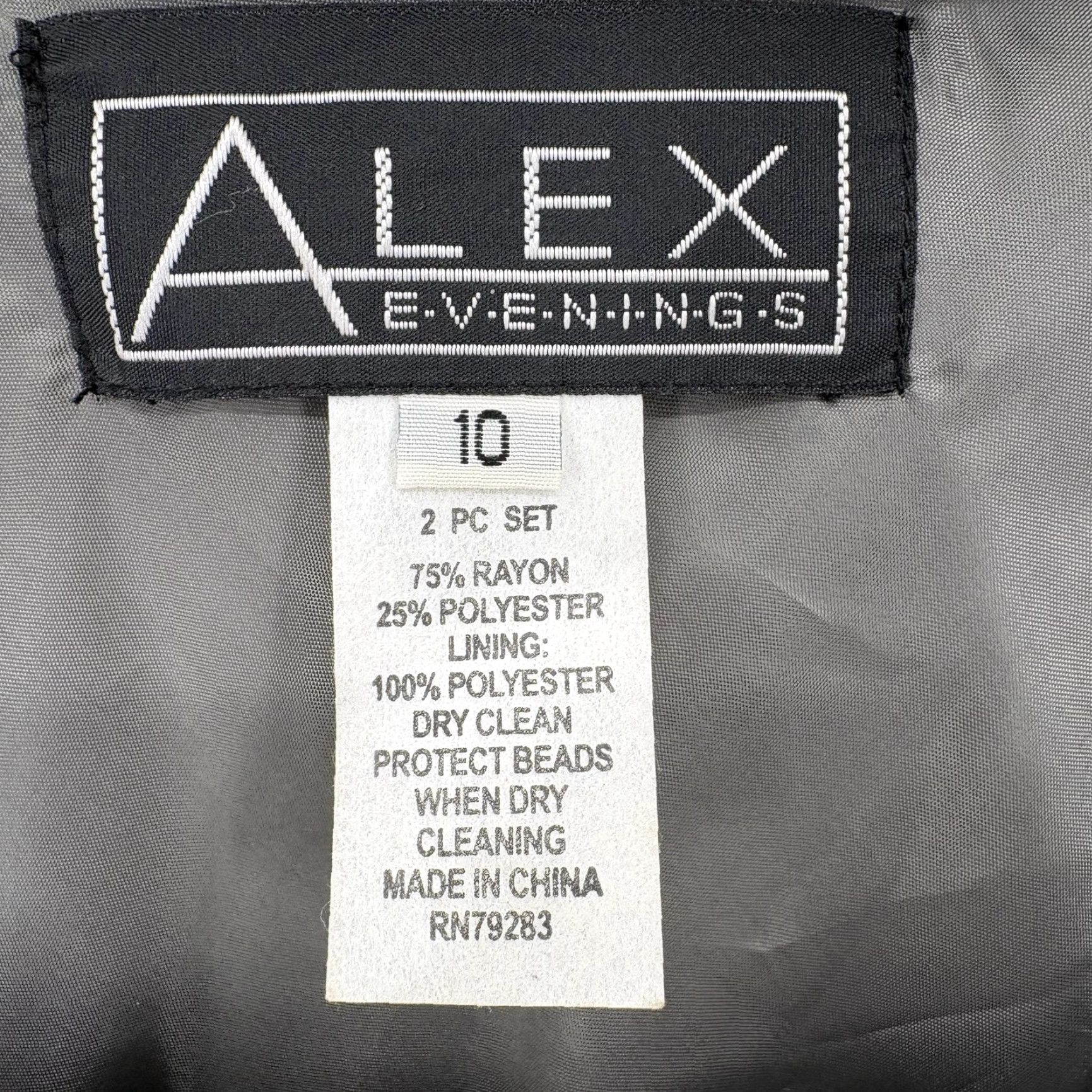 Alex Evenings Alex Evenings Dress Gown Jacket Set Womens 10 Gray Beaded Sequin Formal Wedding Set 2 Piece Dress Jacket Size L / US 10 / IT 46 - 5 Thumbnail