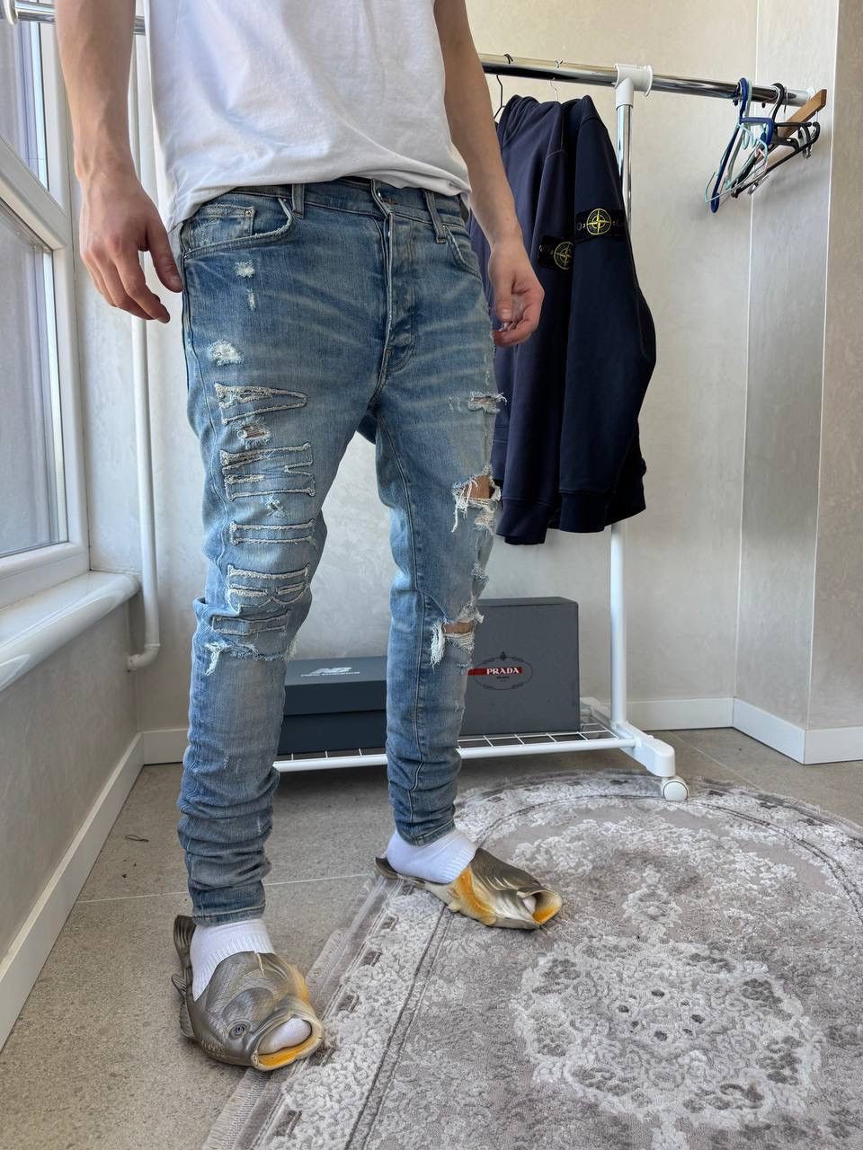 Amiri Amiri Denim Logo Applique Jeans Size US 30 / EU 46 - 1 Thumbnail