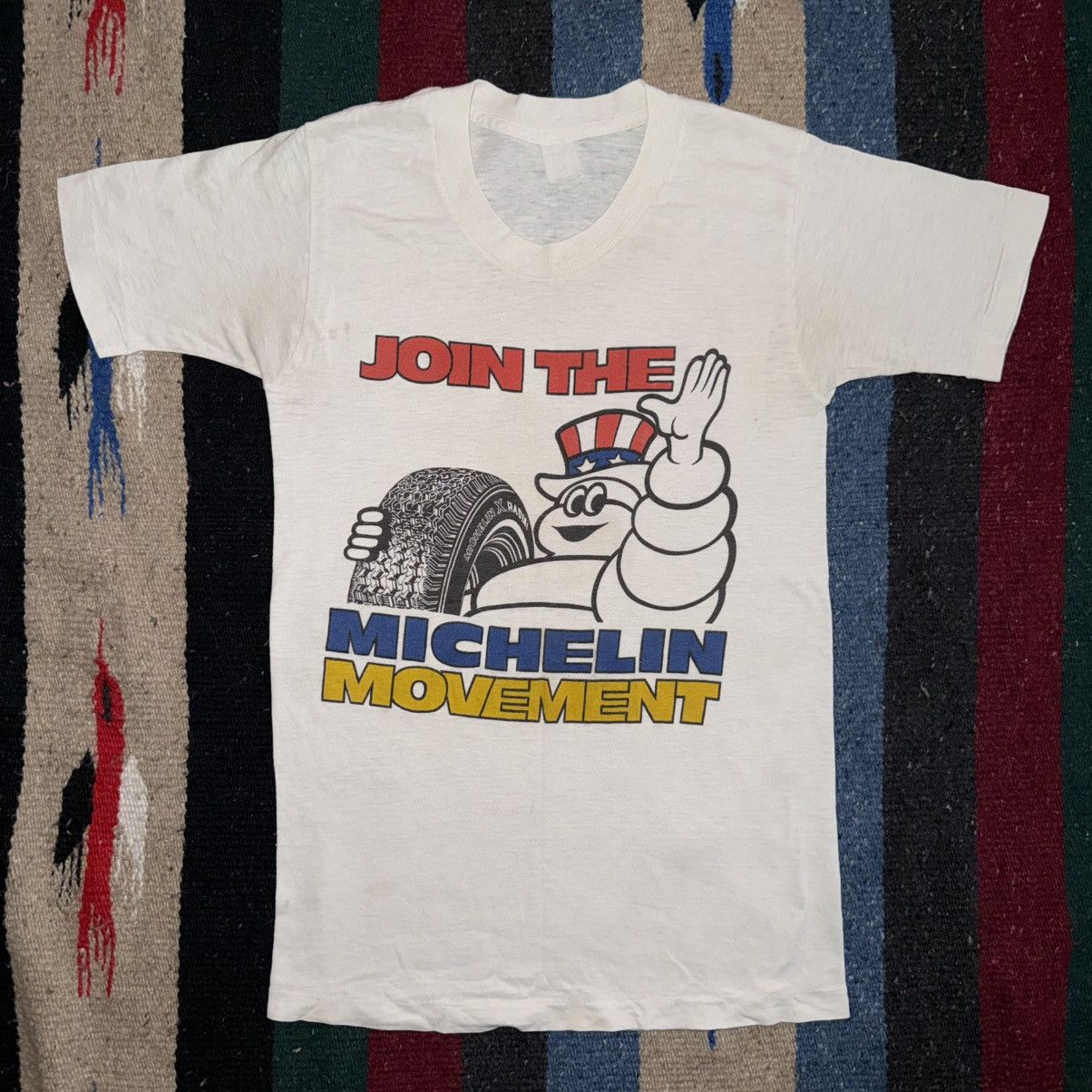 Vintage Vintage 80S 80S MICHELIN T-Shirt Size US XXS / EU 40 - 1 Thumbnail