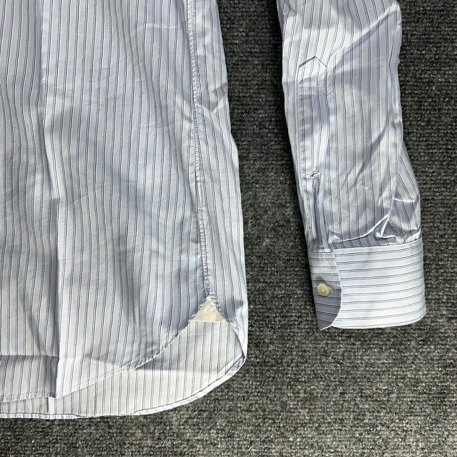 J.Crew J.CREW Shirt Mens M 120's 2 Ply Cotton Blue Stripe Pocket Button Up Long Sleeve Size US M / EU 48-50 / 2 - 4 Thumbnail
