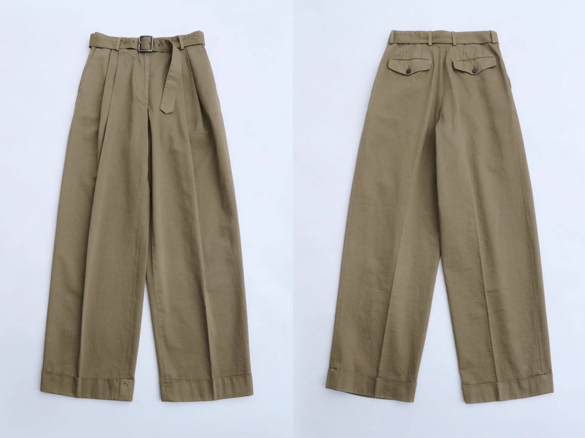 Dries Van Noten DRIES VAN NOTEN Khaki High-Waist Belted WideLeg Pants Size 25" / US 0 / IT 36 - 8 Thumbnail