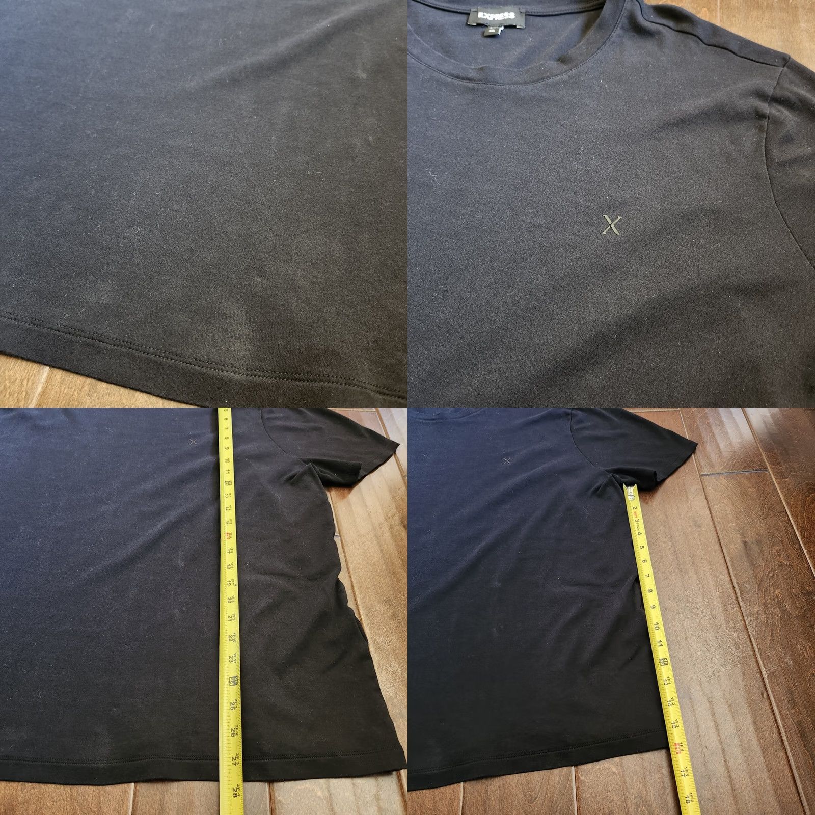 Express Express Men's Black T-Shirt 2XL Short Sleeve Round Neck Cotton Shirt Mens Regular Size 2XL Black Solid Tee VectorSuitable for Fall Spring Summer Size US XXL / EU 58 / 5 - 8 Thumbnail