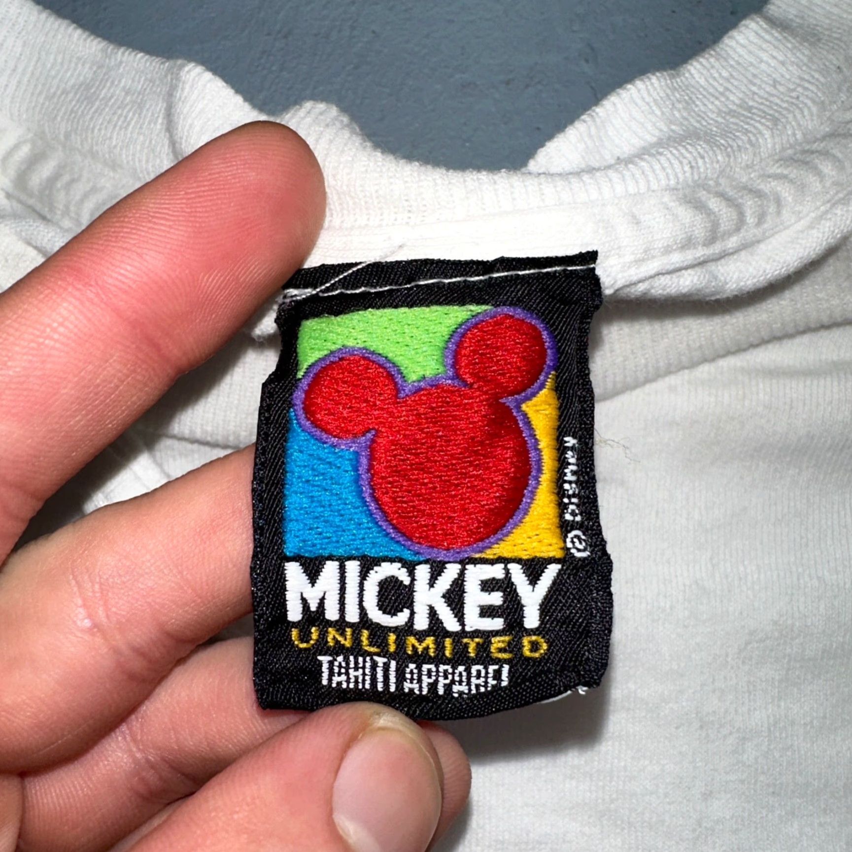 Disney VINTAGE Disney Mickey Mouse Single Stitch Striped VTG T Shirt White 90s Happy Cute L Mens Size US L / EU 52-54 / 3 - 6 Thumbnail