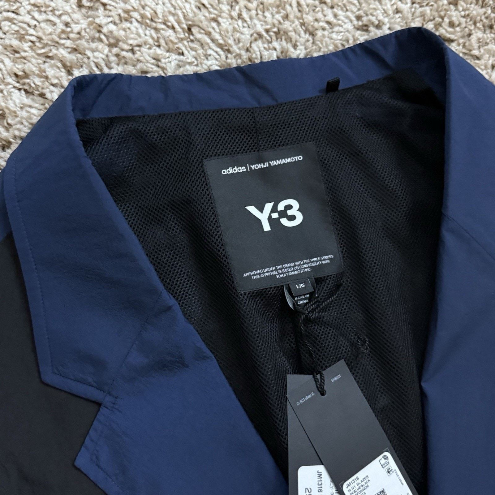Adidas × Y-3 × Yohji Yamamoto Y-3 Yohji Yamamoto Adidas Ultralight Nylon Blazer Black Blue Size US L / EU 52-54 / 3 - 5 Thumbnail