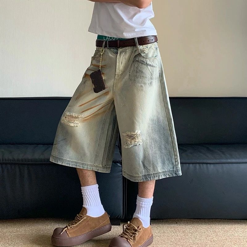 Japanese Brand × Vintage Washed Worn-out Hole Straight Denim Size US 29 - 2 Thumbnail