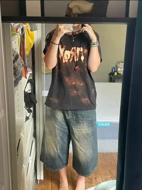 Jean Loose Wide Leg Length Shorts Size US 30 / EU 46 - 3 Thumbnail