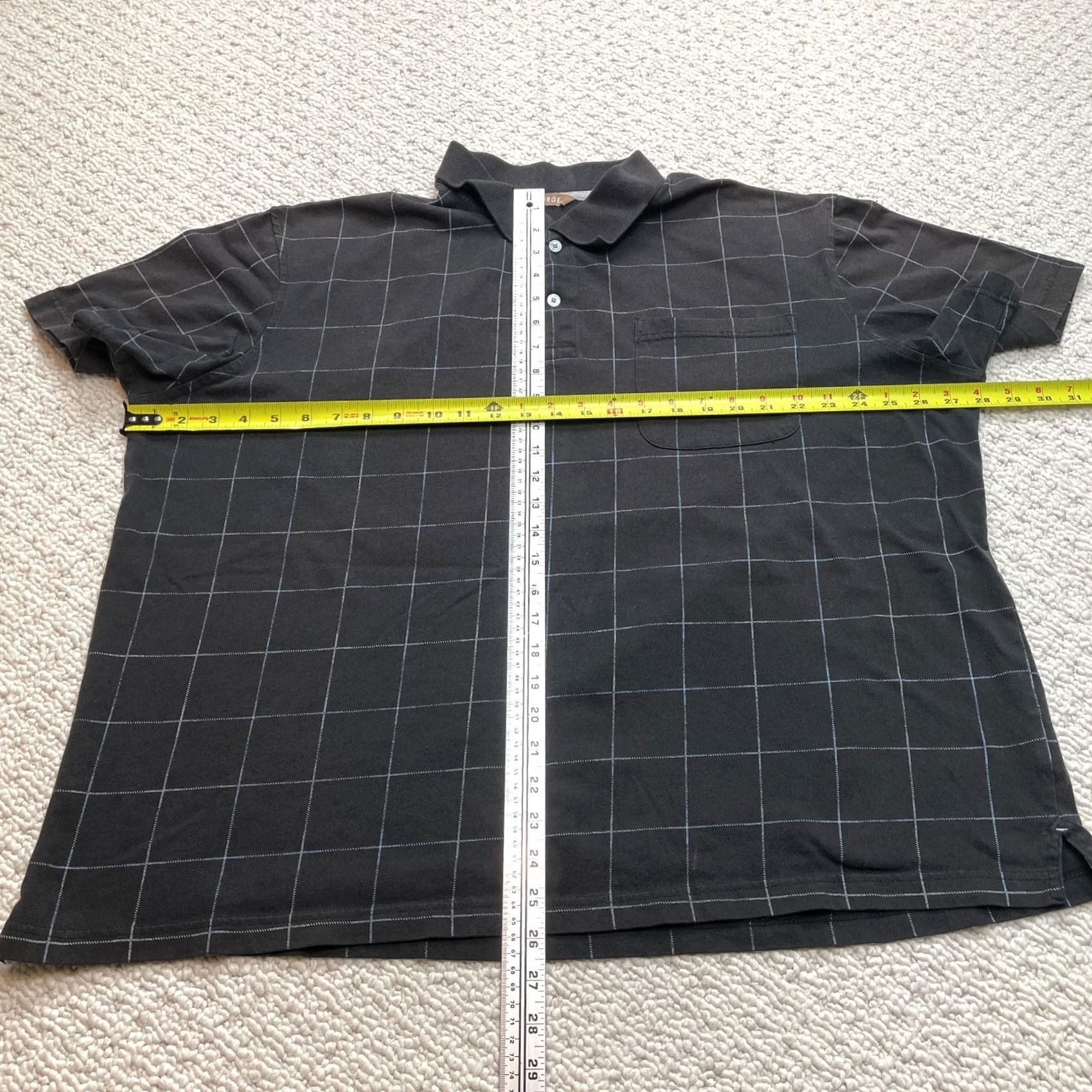 George George Polo Shirt Mens 2XL Black Check Polo Shirt Short Sleeve Cotton Knit Golf Rugby Casual Travel Mens XXL Black Check Polo Shirt Size US XXL / EU 58 / 5 - 6 Thumbnail