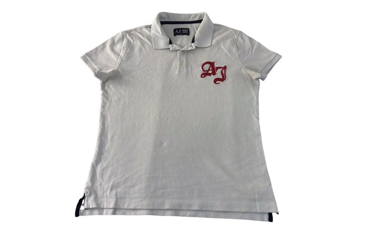 Armani × Designer Armani Jeans Big Logo Design Polo Tee T-shirt Size M / US 6-8 / IT 42-44 - 1 Thumbnail