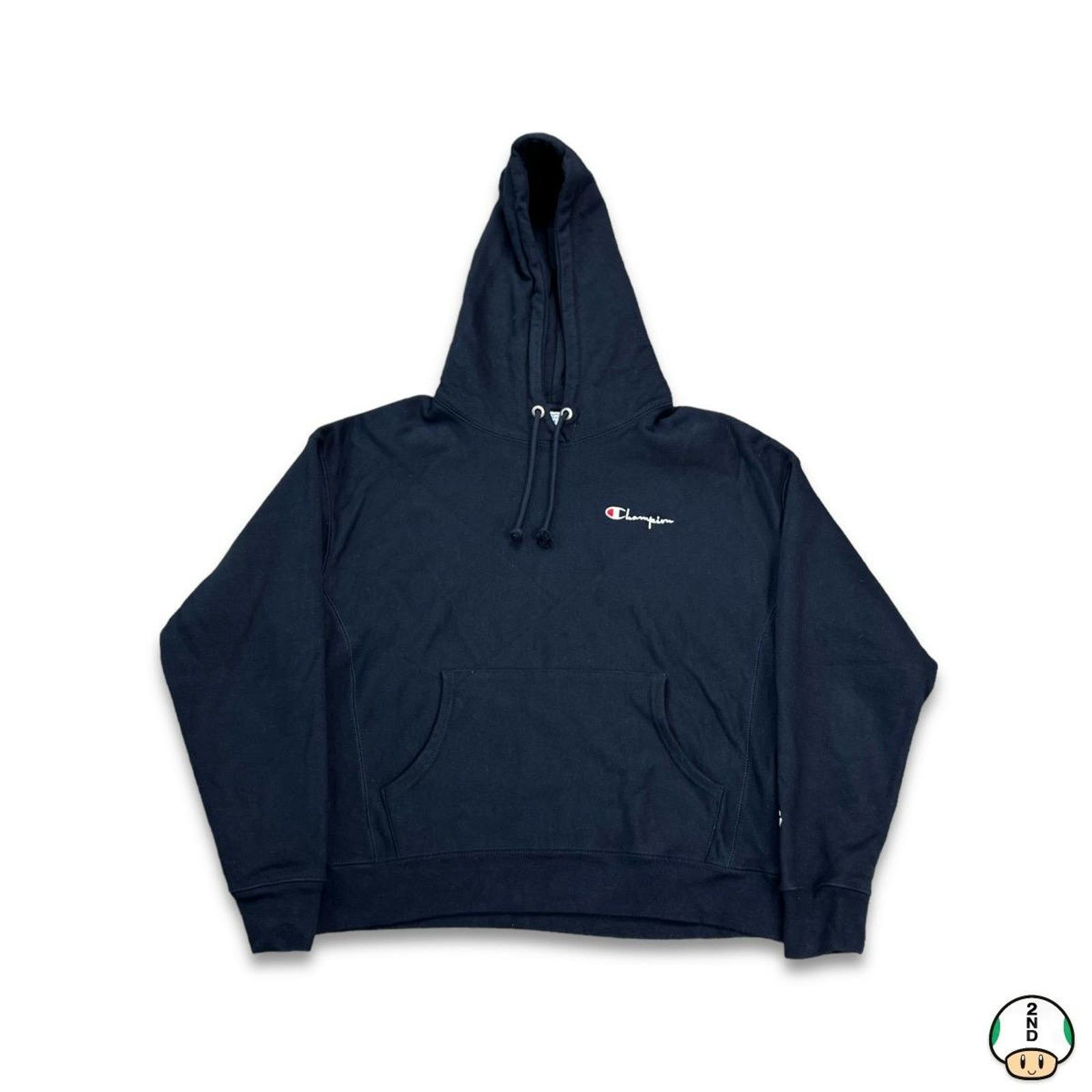 Champion × Vintage Champion Hoodie Medium Reverse Weave Script Hood Sweatshirt Size M / US 6-8 / IT 42-44 - 1 Thumbnail