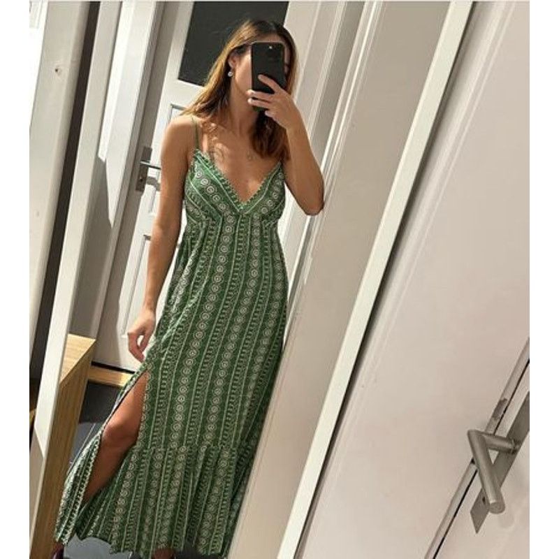 Zara ZARA V-Neck Midi Dress NWT Size L / US 10 / IT 46 - 14 Thumbnail