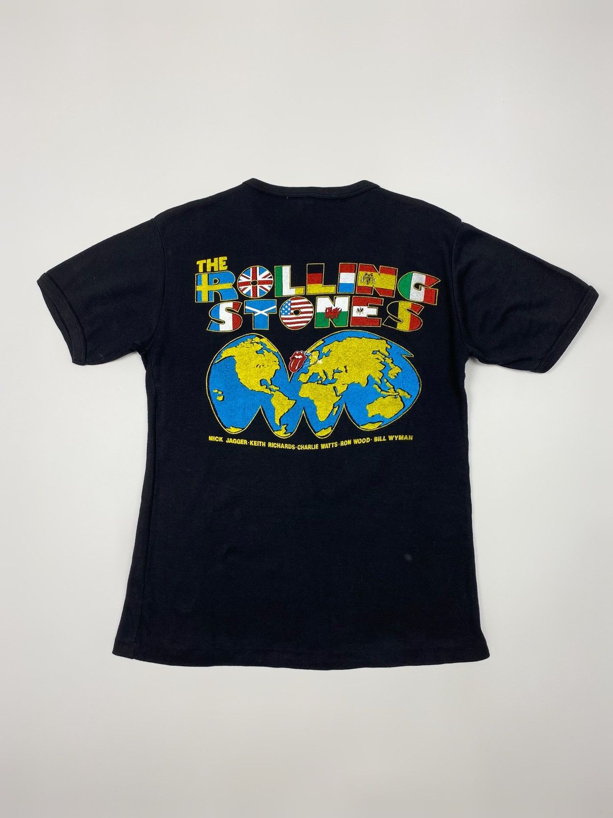 Band Tees 1980’s Vintage The Rolling Stones World Tour Slim Ringer Tee Size US L / EU 52-54 / 3 - 6 Thumbnail