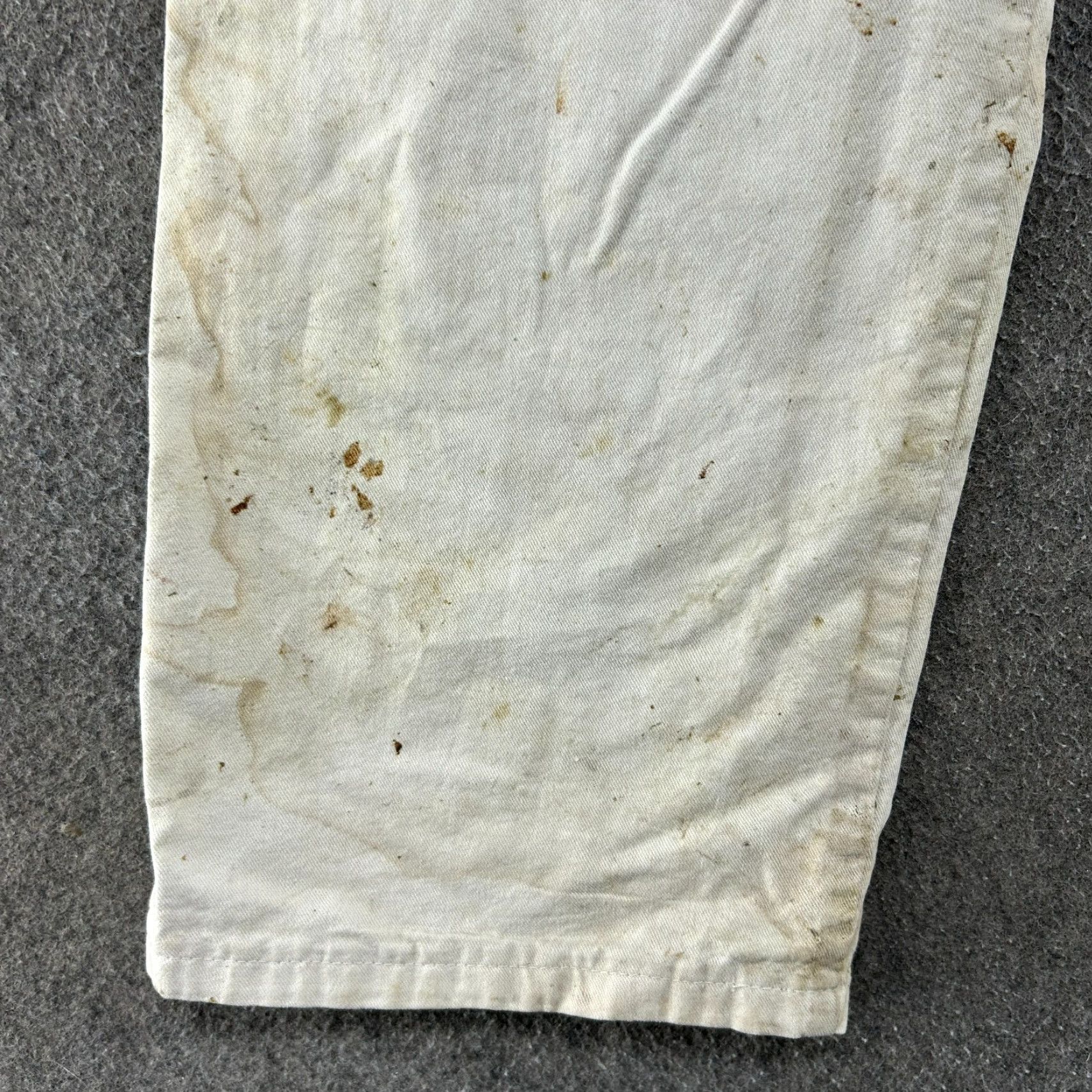 Dickies VINTAGE Dickies Pants Mens Regular 36x34 White Canvas Carpenter Workwear Distressed 5-Pocket Straight Inseam 34 Retro Size US 36 / EU 52 - 7 Thumbnail