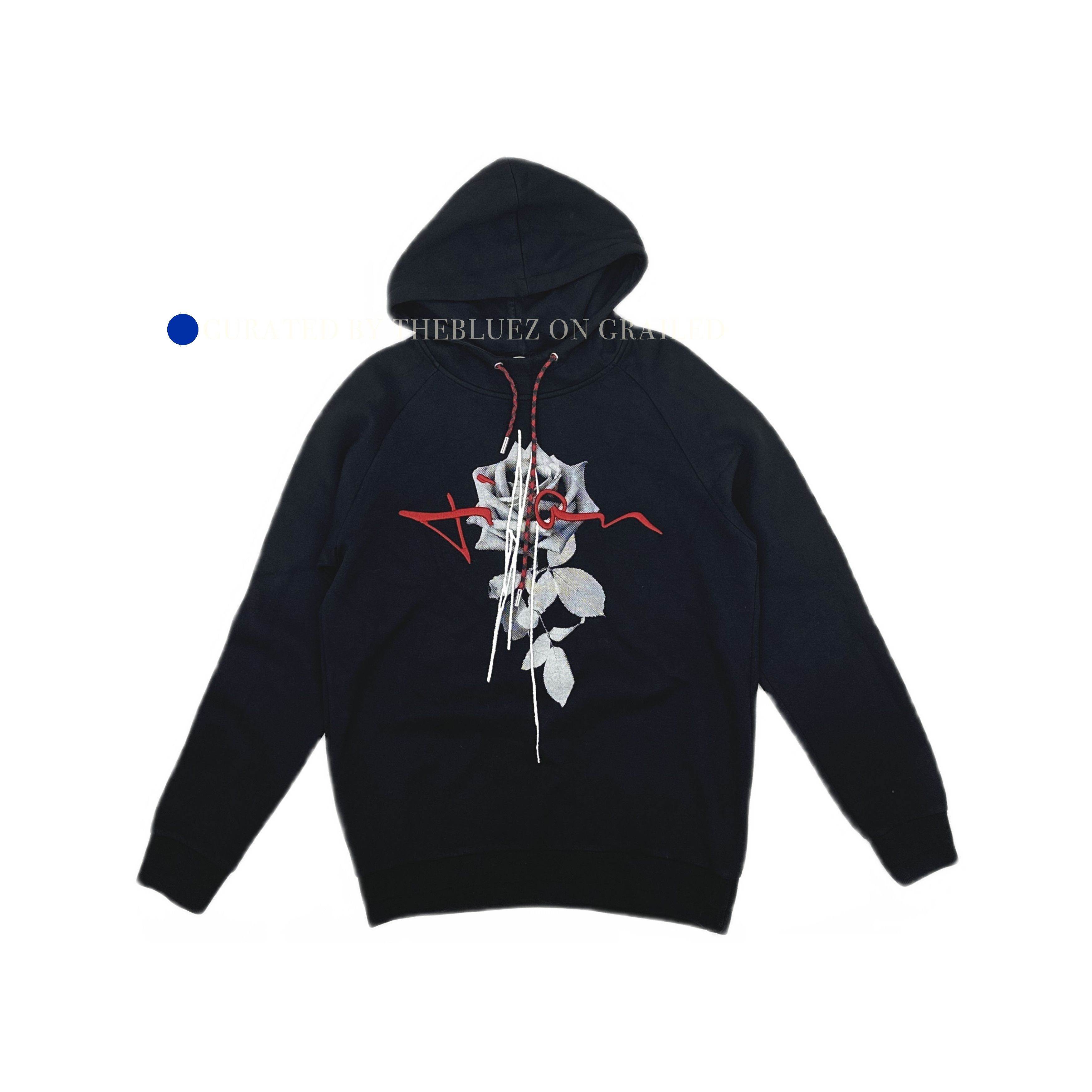 Dior Black Hoodie with Rose Print Size US S / EU 44-46 / 1 - 1 Thumbnail
