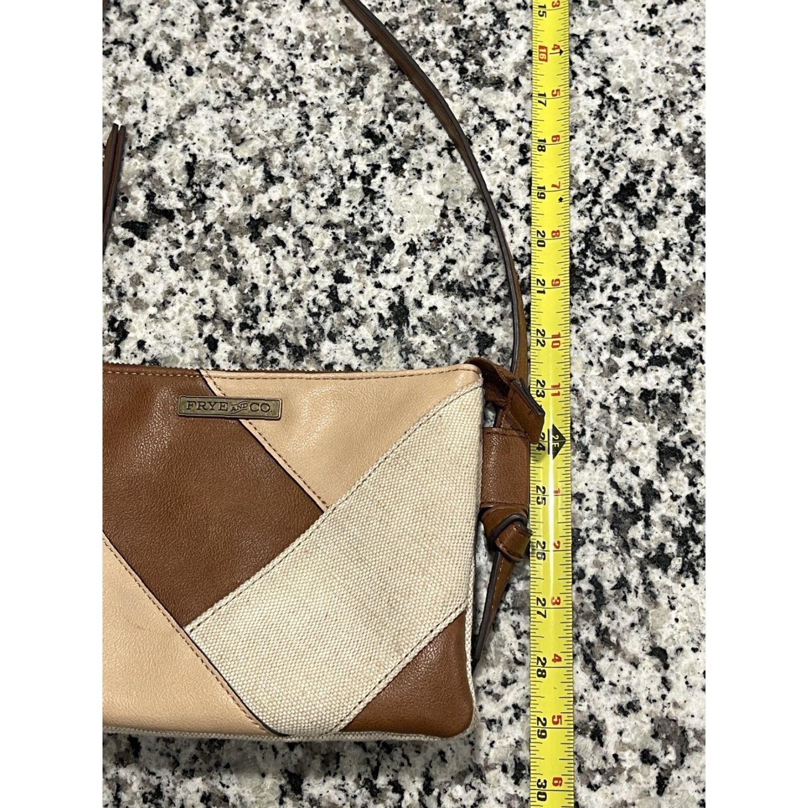 Frye Frye Patchwork Top Zip Crossbody Bag Brown Multi Womens Small Brown Multi Crossbody Patchwork Bag Size S / US 4 / IT 40 - 5 Thumbnail