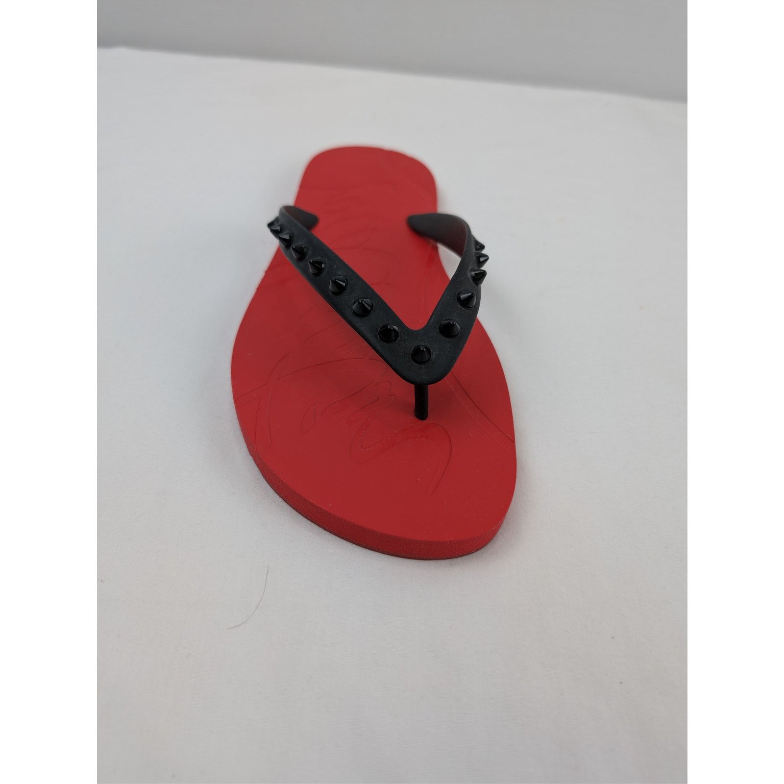 Christian Louboutin o1rshd1 Q:2 / Loubi Flip Flat Slide slipper in Red 41 Size US 8 / EU 41 - 13 Thumbnail