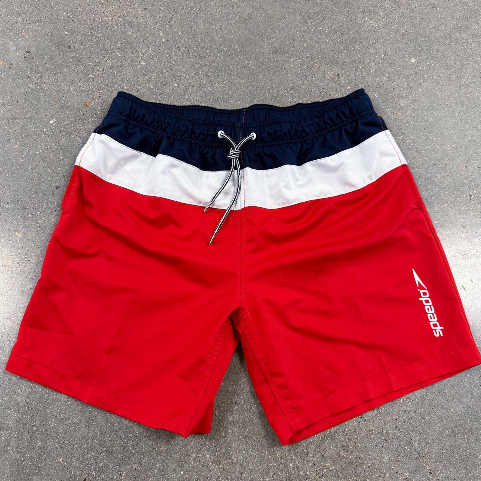 Speedo Speedo Men's Swim Trunks Red White Blue July 4th - L Size US 34 / EU 50 - 1 Thumbnail