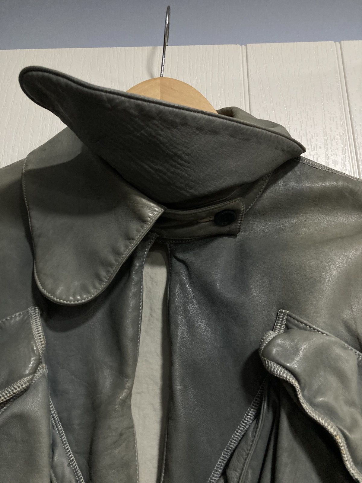 Marni 2000s Marni Gasmask Cropped Leather Jacket Size US S / EU 44-46 / 1 - 4 Thumbnail