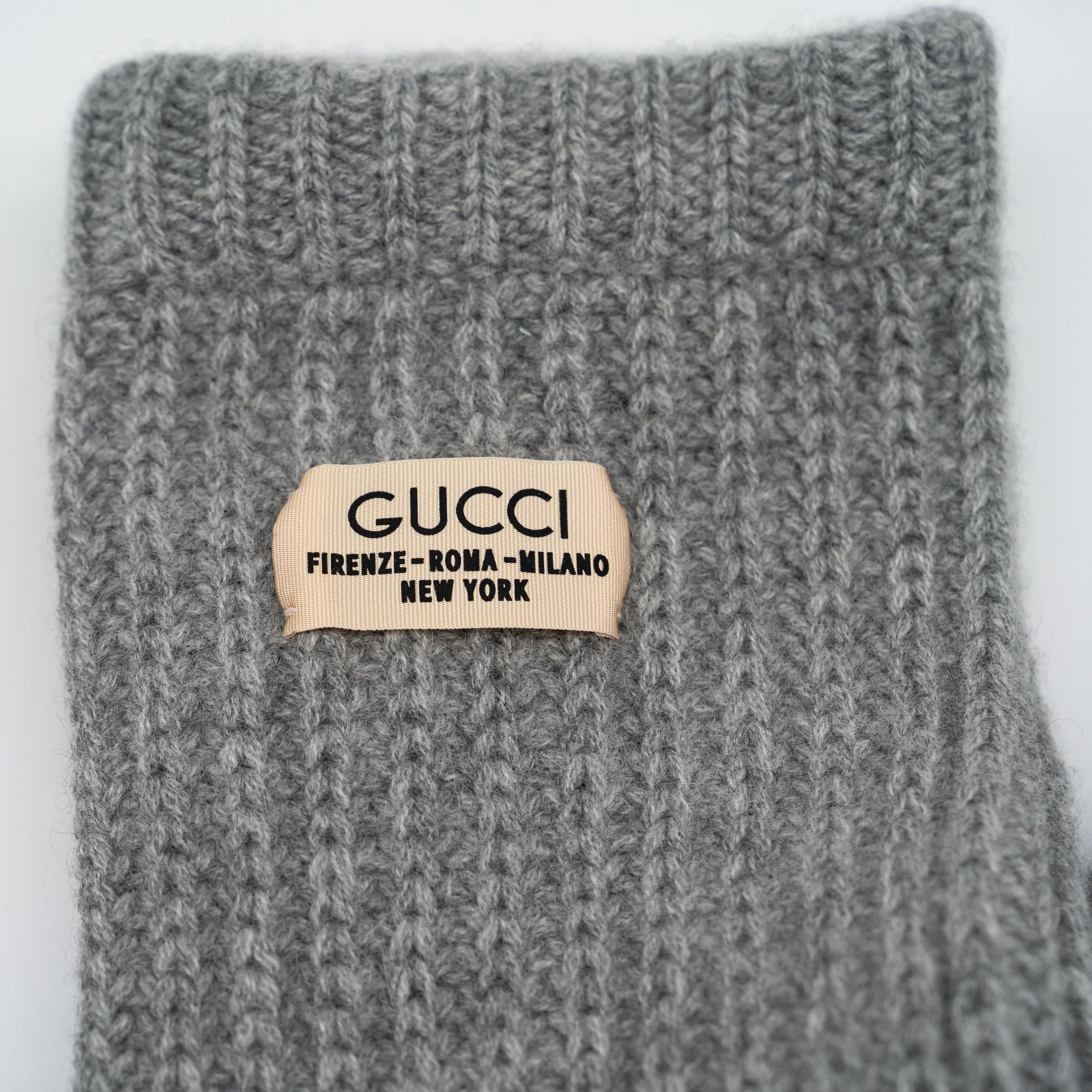 Gucci M Gucci Knit Cashmere Leg Warmers Grey Size ONE SIZE - 2 Thumbnail