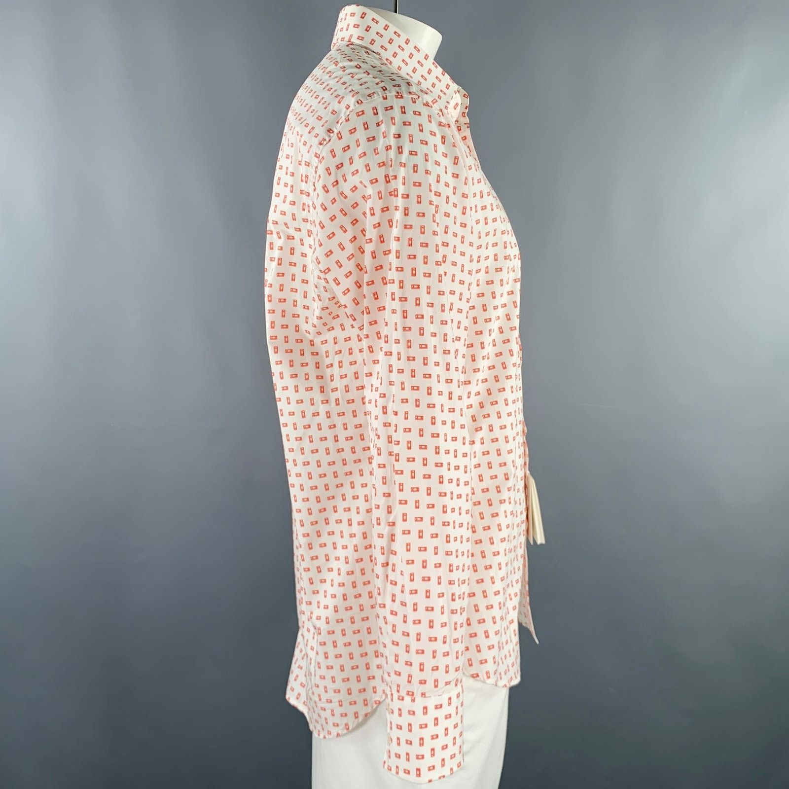 Brioni BRIONI Size XL White Red VHS Tape Cotton Long Sleeve Shirt Size US XL / EU 56 / 4 - 3 Thumbnail