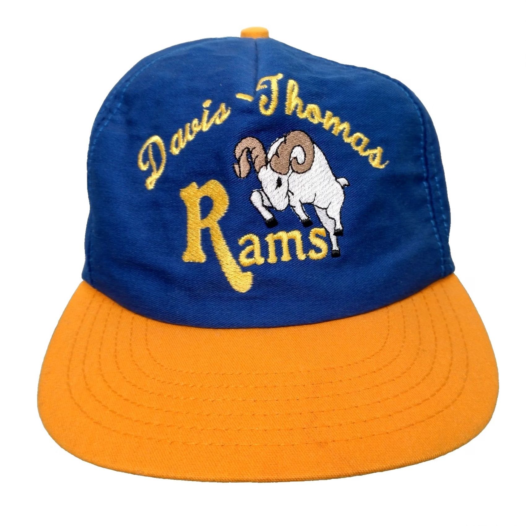 Vintage VINTAGE Davis Thomas West Virginia Rams Baseball Cap Hat Blue Gold Ram Snap Back Men One Size Cotton Canvas Adjustable Embroidered Rams Cap Size ONE SIZE - 2 Thumbnail