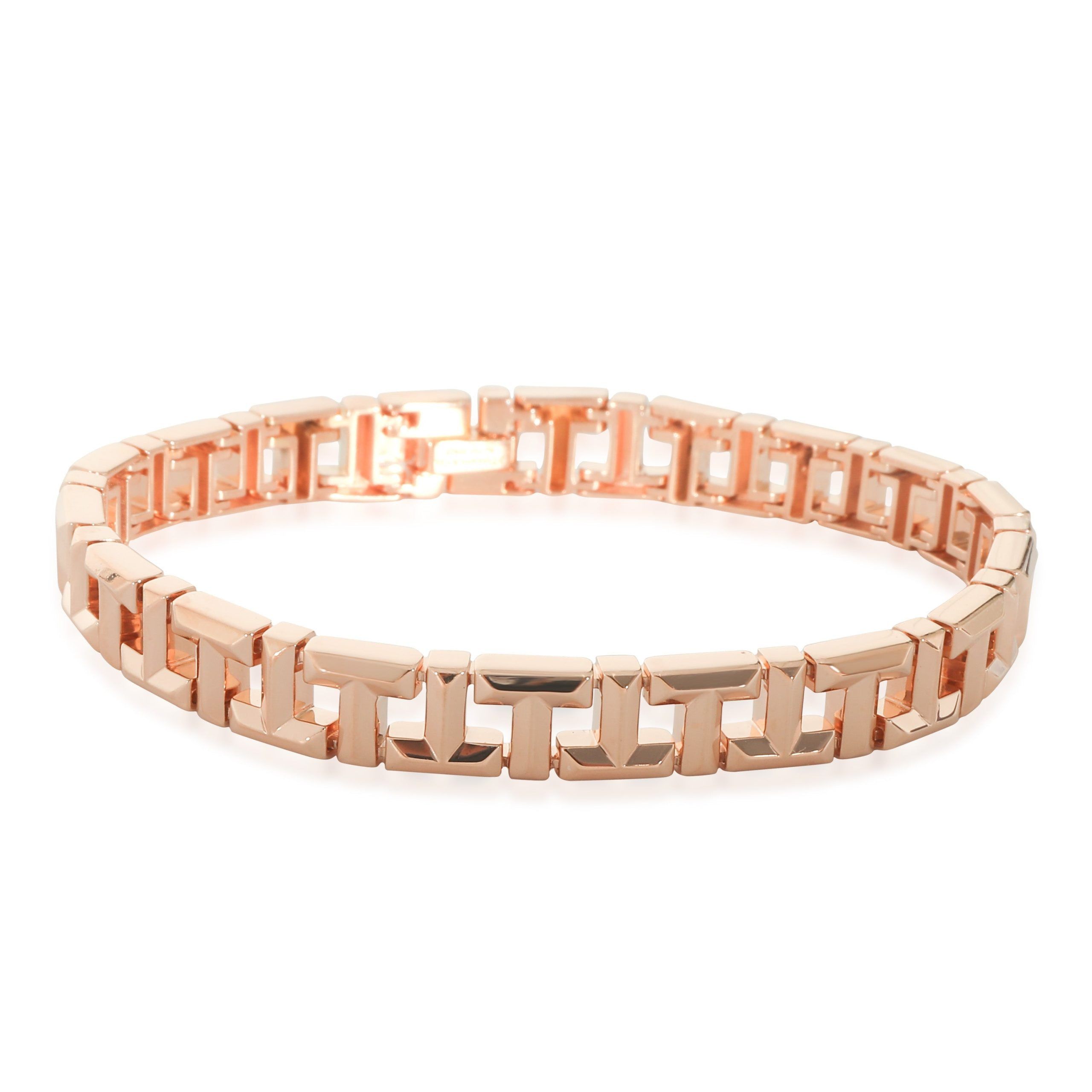 image of Tiffany Co Tiffany & Co. Tiffany T Narrow Bracelet In 18K Rose Gold, Women's