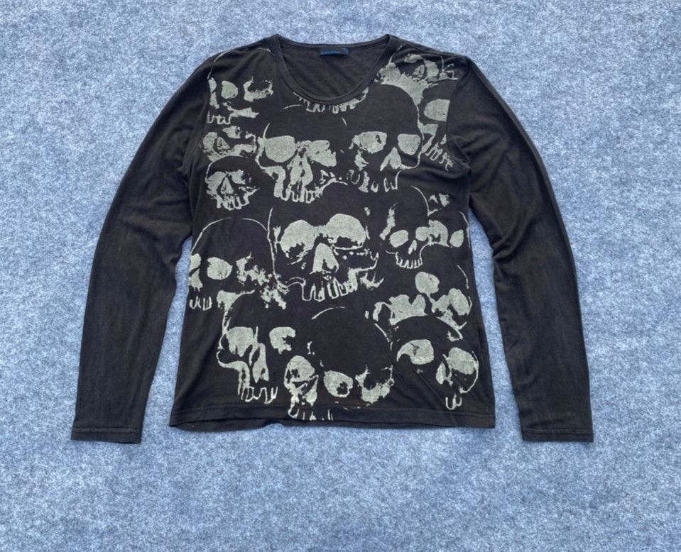 Japanese Brand Vintage Custom Custure Skulls Punk Long Sleeve Shirt Size M / US 6-8 / IT 42-44 - 1 Thumbnail