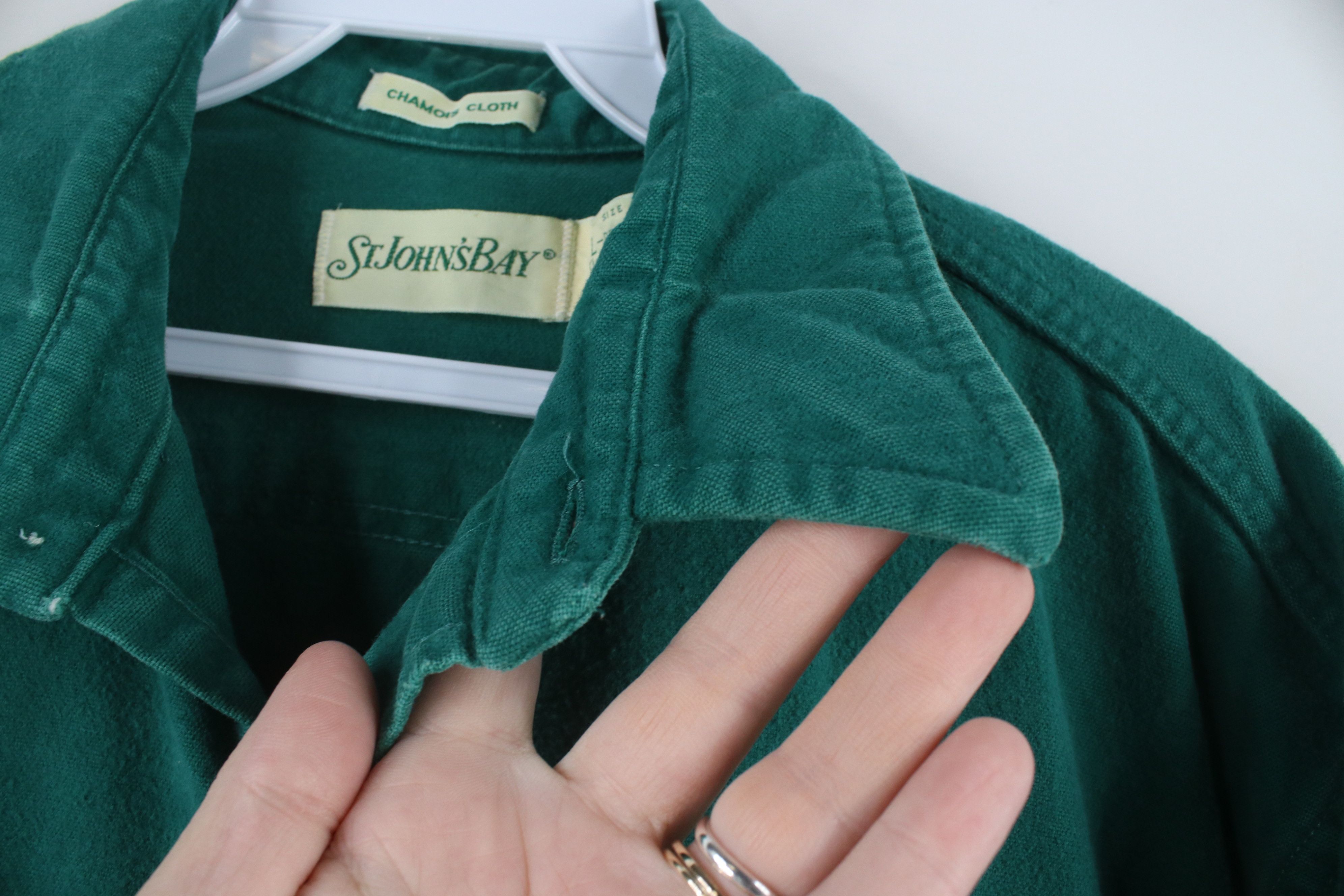 Vintage Vintage 70s Streetwear Chamois Cloth Button Shirt Green USA Size US L / EU 52-54 / 3 - 5 Thumbnail