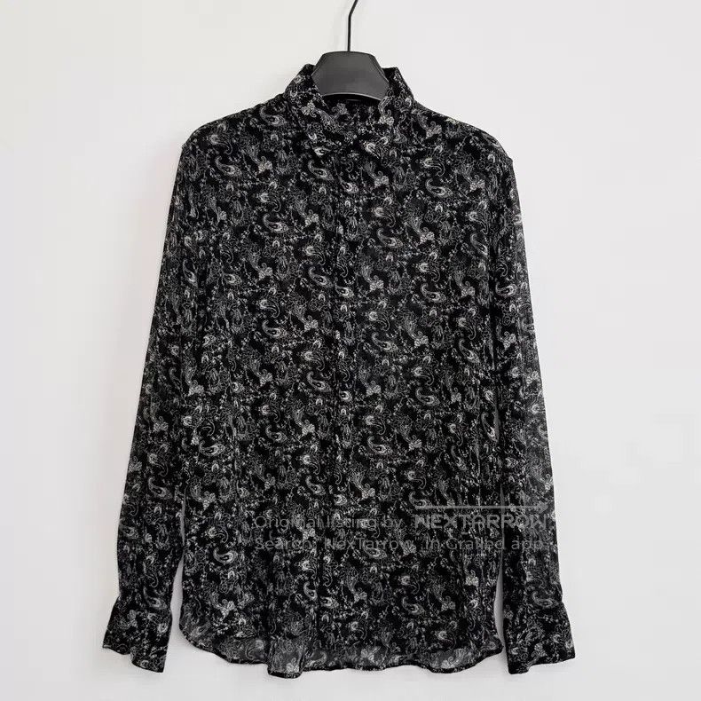 Saint Laurent Paris Saint Laurent Paris size 39 Black and White Wool Paisley Sh Size US S / EU 44-46 / 1 - 1 Thumbnail