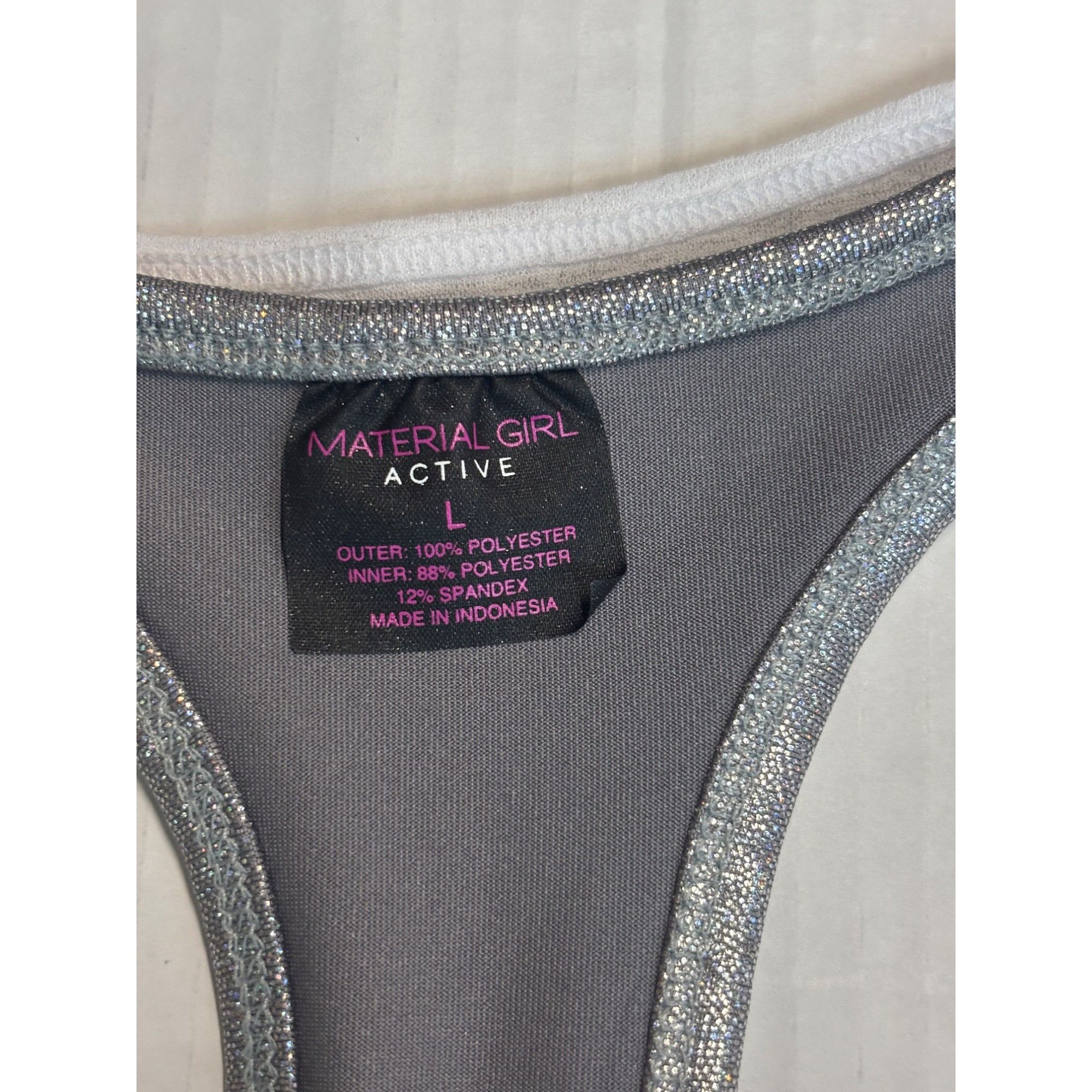 Other Material Girl Active Juniors' Layered-look Graphic Tank Top, Size L / US 10 / IT 46 - 7 Thumbnail