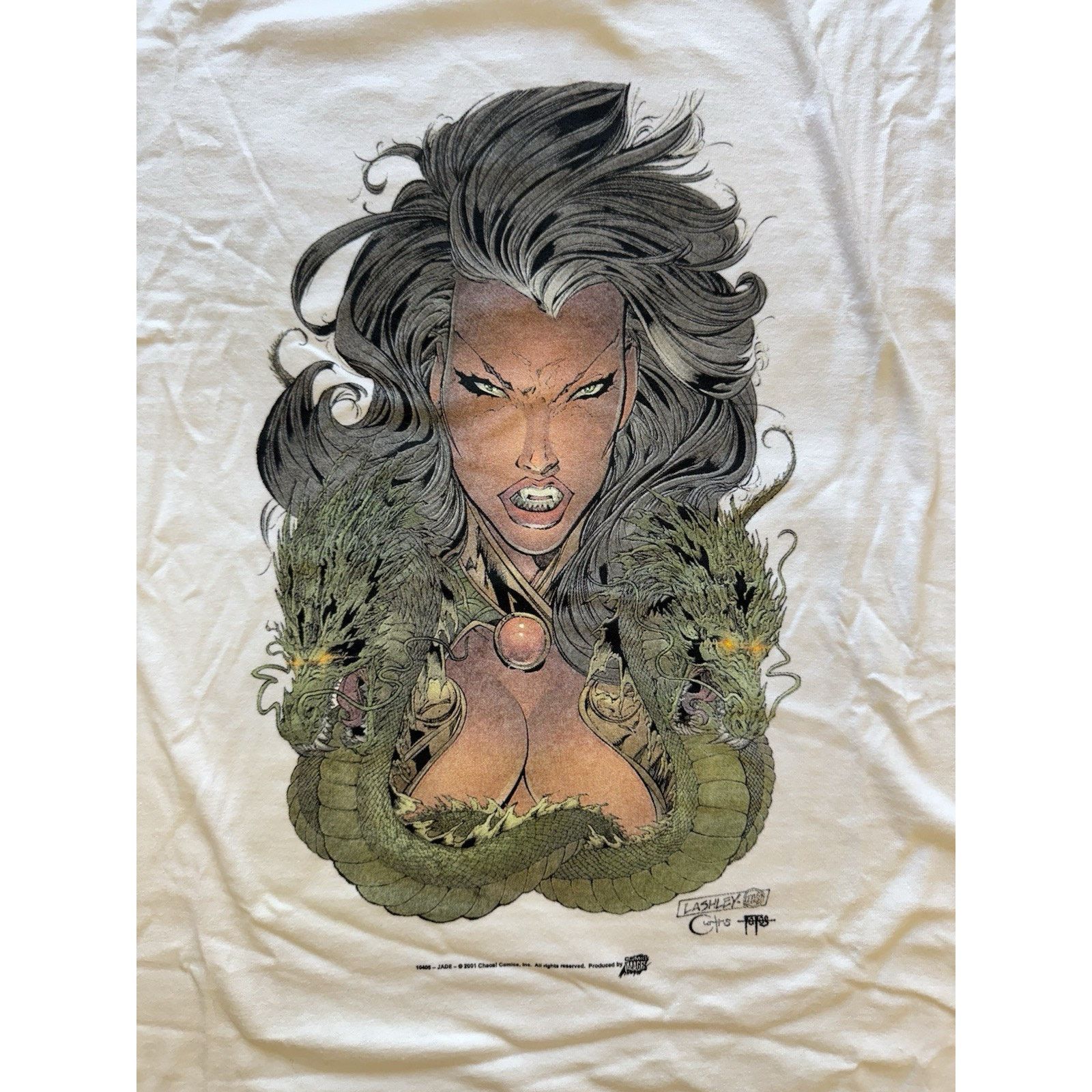 Anvil 2001 Chaos Comics Jade XL Shirt Dragon Lashley Art RARE Topp Size US XL / EU 56 / 4 - 2 Thumbnail