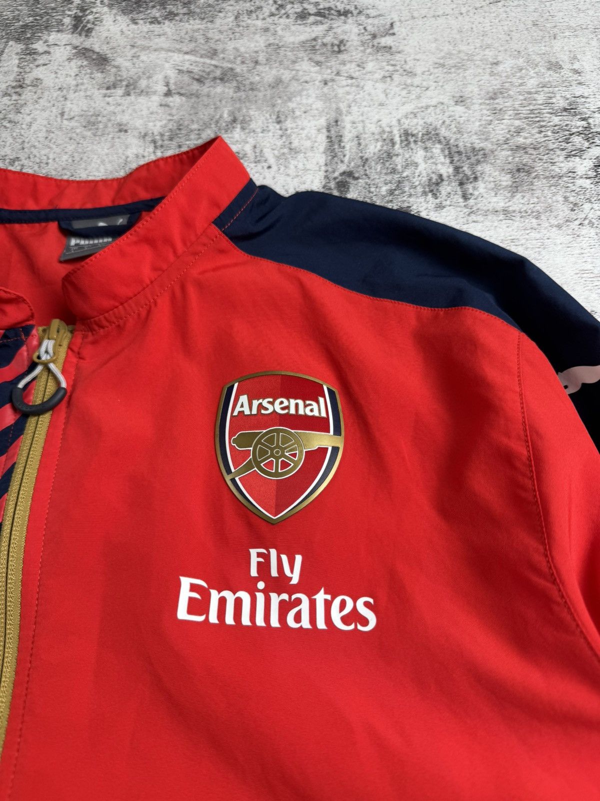 Puma Arsenal 2015/2016 Vintage Football Soccer Training Light Jacket Windbreaker Size US L / EU 52-54 / 3 - 8 Thumbnail