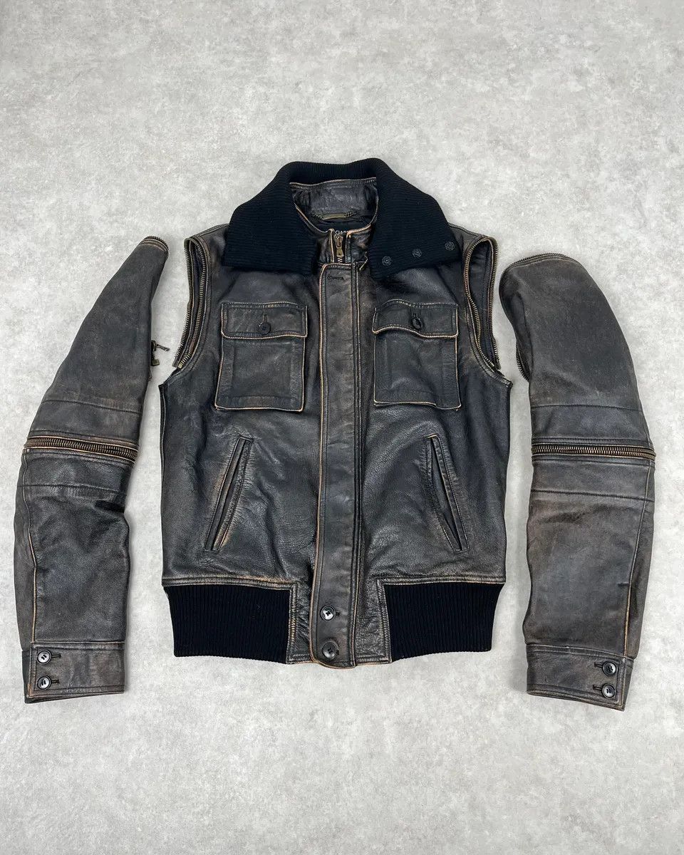 Dolce & Gabbana AW2003 Dolce & Gabbana Brown Faded Zip Bomber Cargo Pocket Jacket Size US M / EU 48-50 / 2 - 3 Thumbnail