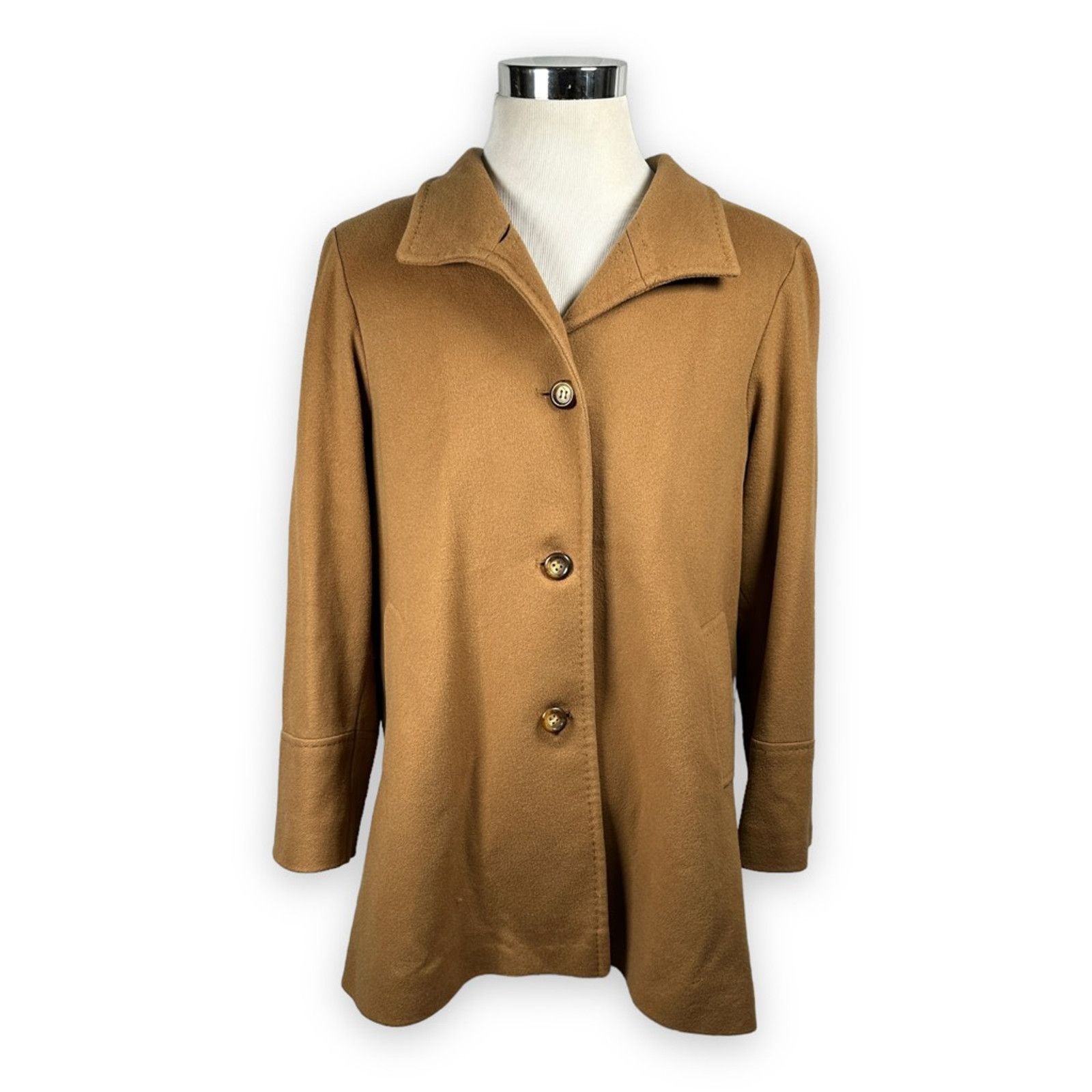 image of Fleurette X Loro Piana Womens Overcoat Brown Coat Wool 16 (Size 2XL)