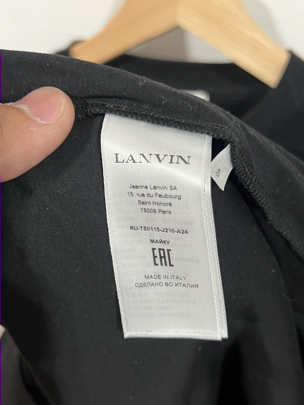 Lanvin Lanvin Black Logo Embroidered Tee Size US S / EU 44-46 / 1 - 4 Thumbnail