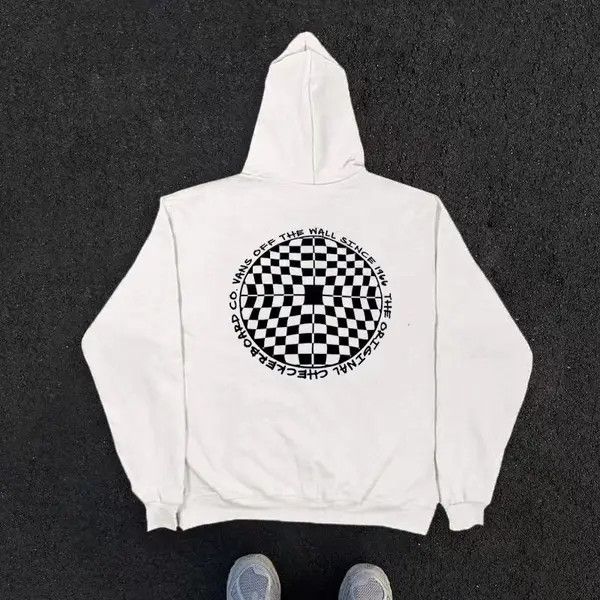 VIBE Vintage Style Mesh Circle Print Hooded Sweatshirt Size US L / EU 52-54 / 3 - 7 Thumbnail