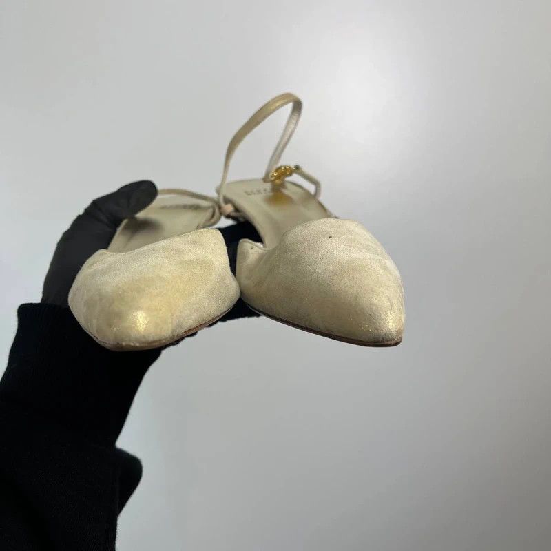 Stuart Weitzman Stuart Weitzman Gold Suede Slingback Heels EU 39 Size US 8 / IT 38 - 5 Thumbnail