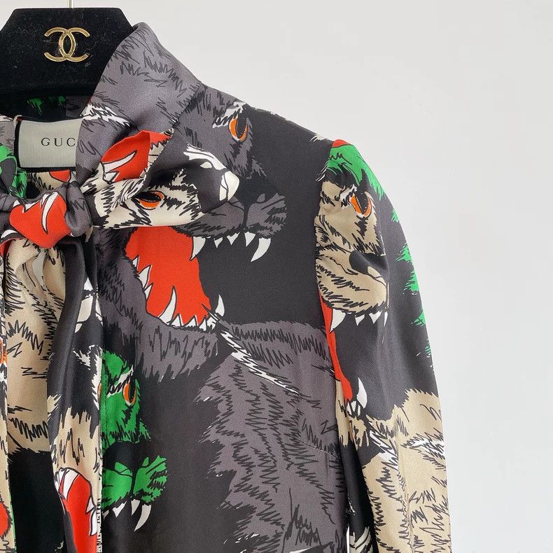 Gucci Gucci Mulberry silk print dress 2504-Nextarrow Size XS / US 0-2 / IT 36-38 - 3 Thumbnail
