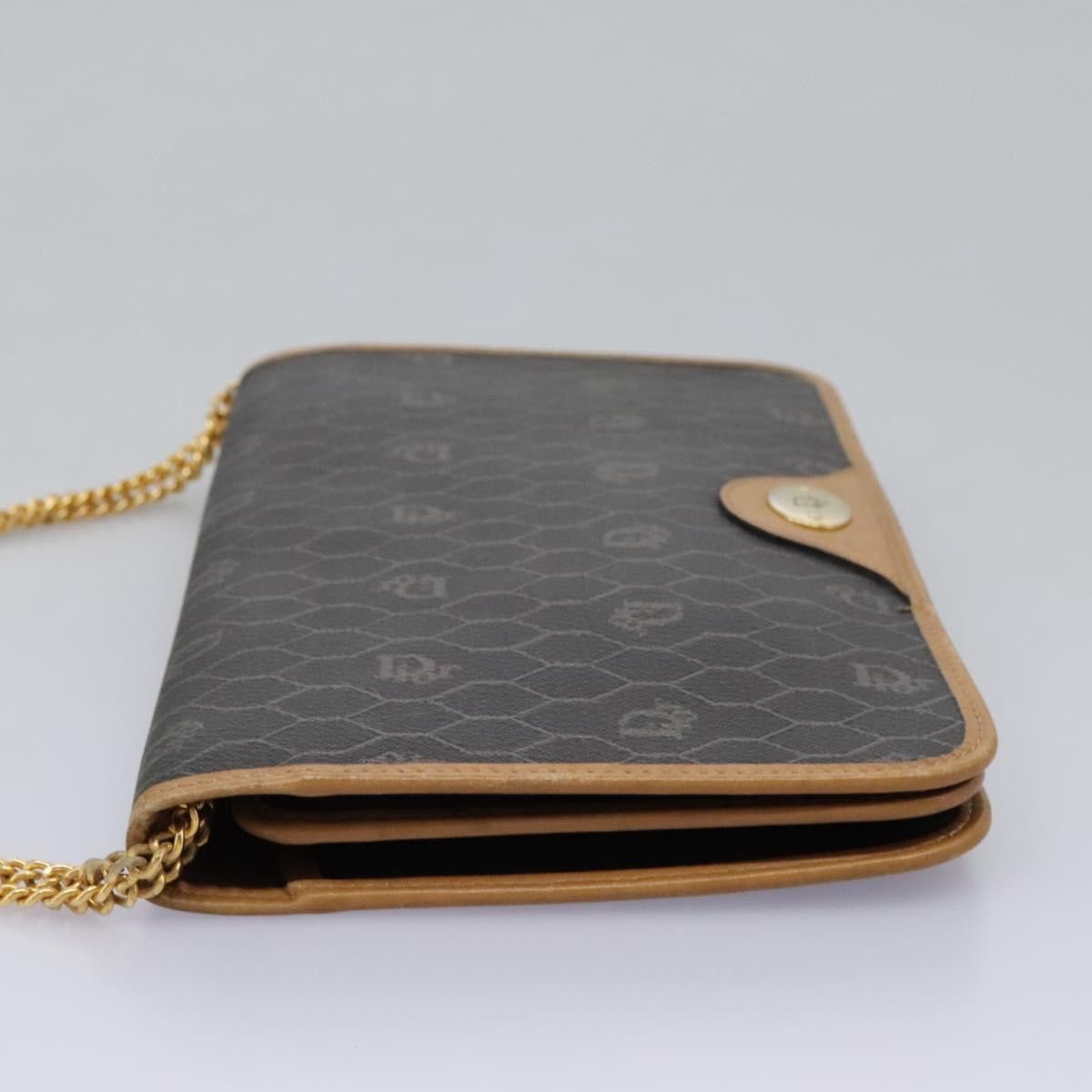 Dior DIOR Honeycomb Canvas Chain Shoulder Bag Pvc Black Gold Size ONE SIZE - 4 Thumbnail