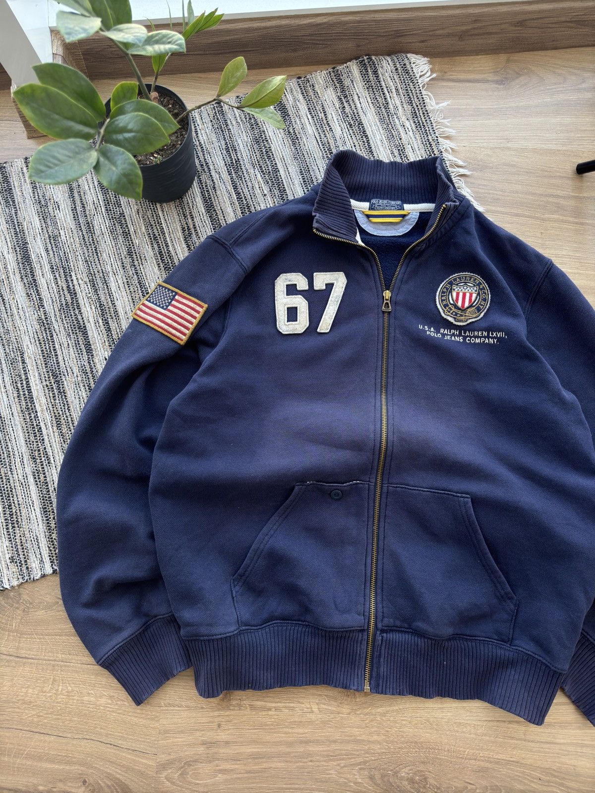 Polo Ralph Lauren Vintage Polo Ralph Lauren jeans company USA Zip Sweatshirt Size US L / EU 52-54 / 3 - 3 Thumbnail