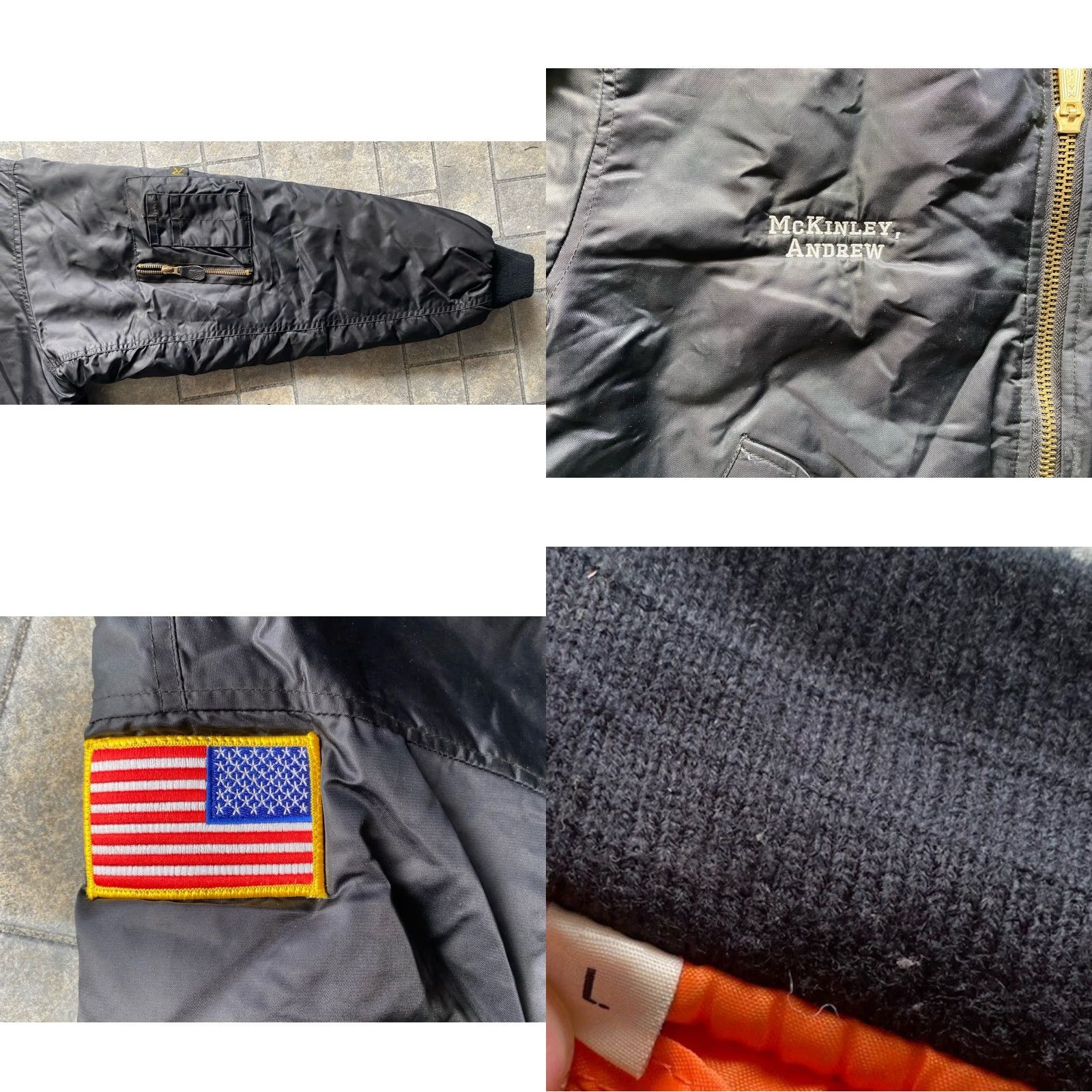 Rothco Rothco MA-1 Flight Flyers Jacket Black L Men’s Army Skull Flag United States Army National Nylon Jacket Size US L / EU 52-54 / 3 - 8 Thumbnail